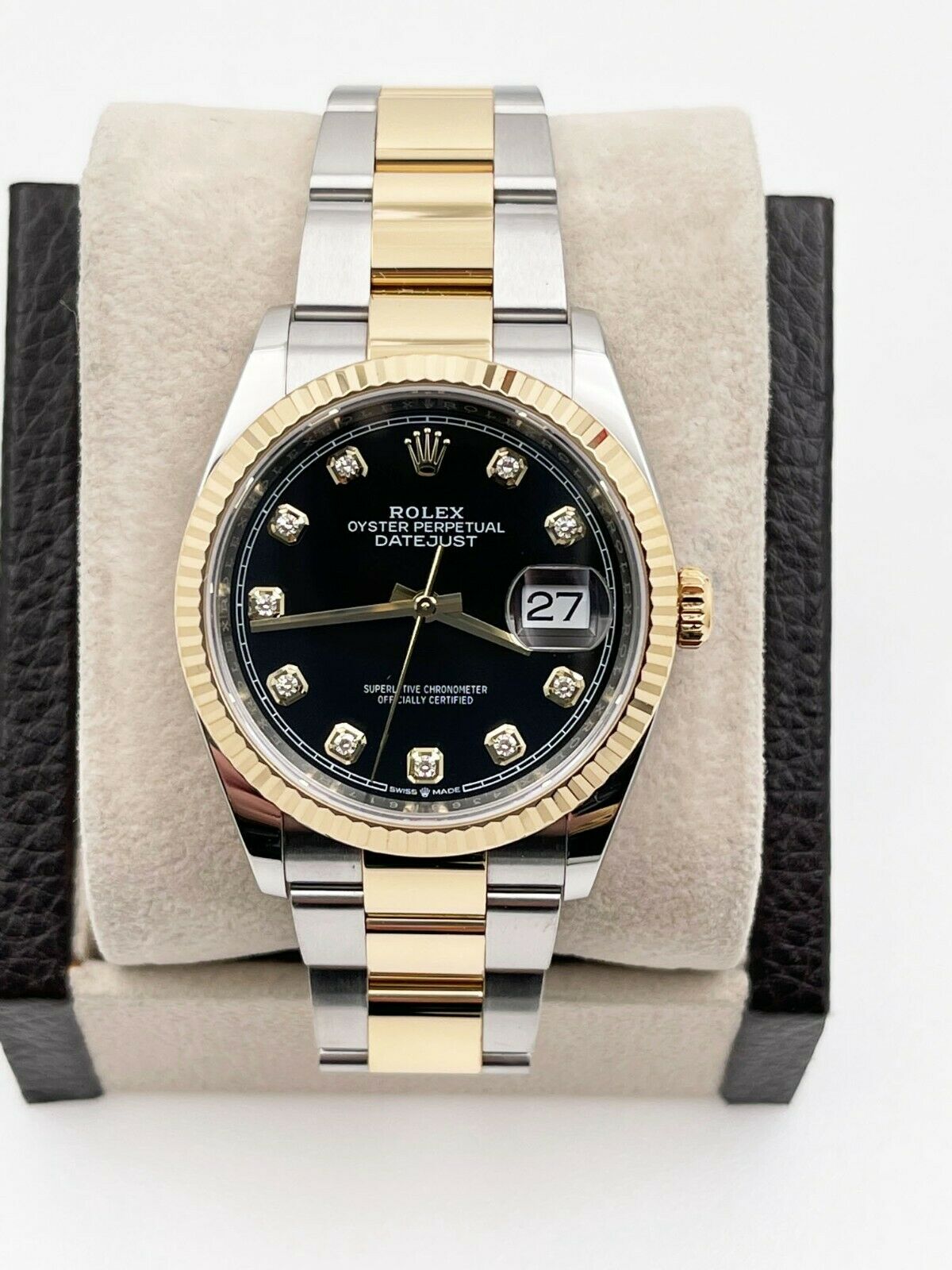 Rolex Datejust  Black Diamond Dial 18K Yellow Gold Stainless Steel 2021