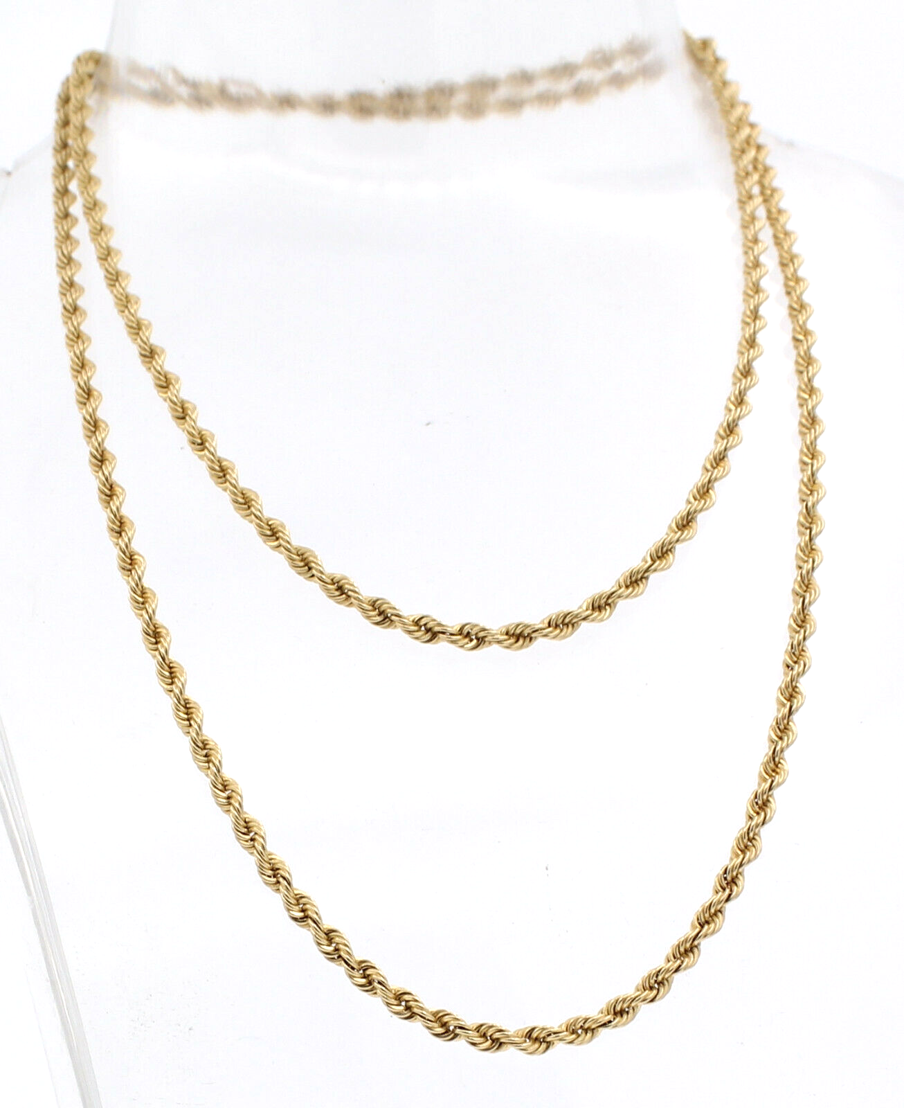 Fine Estate 14k Yellow Gold Rope Chain Necklace 18" 13.2 Grams