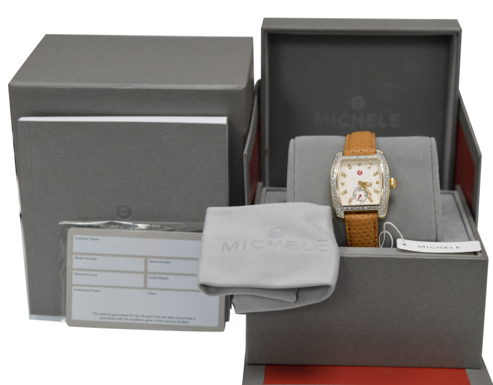 Michele Urban Mini Watch with Box Michele Urban Mini Diamond Watch with Diamond Bracelet  main image 4