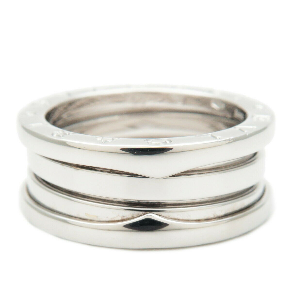 Authentic BVLGARI B-zero1 Ring 3 Band K18WG 750WG #55 US7-7.5 HK16 EU55 Used F/S