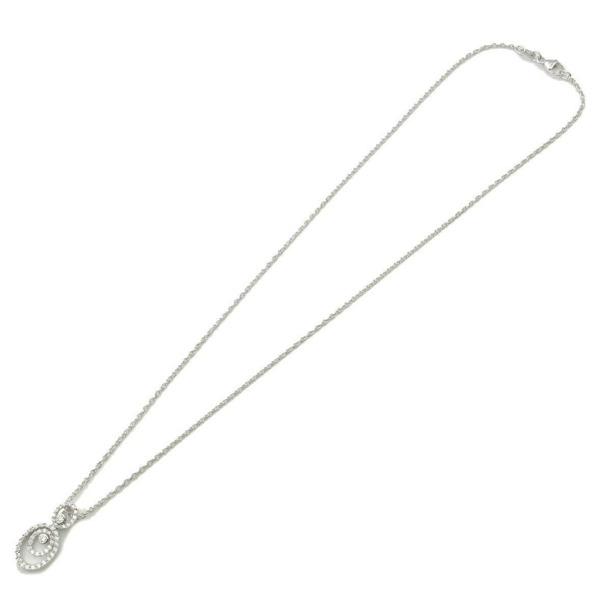 Authentic Ponte Vecchio Diamond Necklace K18 750 White Gold 0.42ct Used F/S