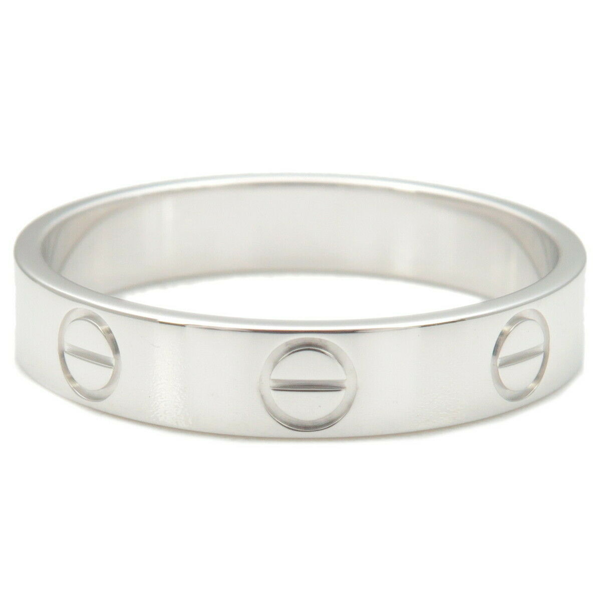 Authentic Cartier Mini Love Ring K18WG 750WG White Gold #53 US6.5 EU53 Used F/S