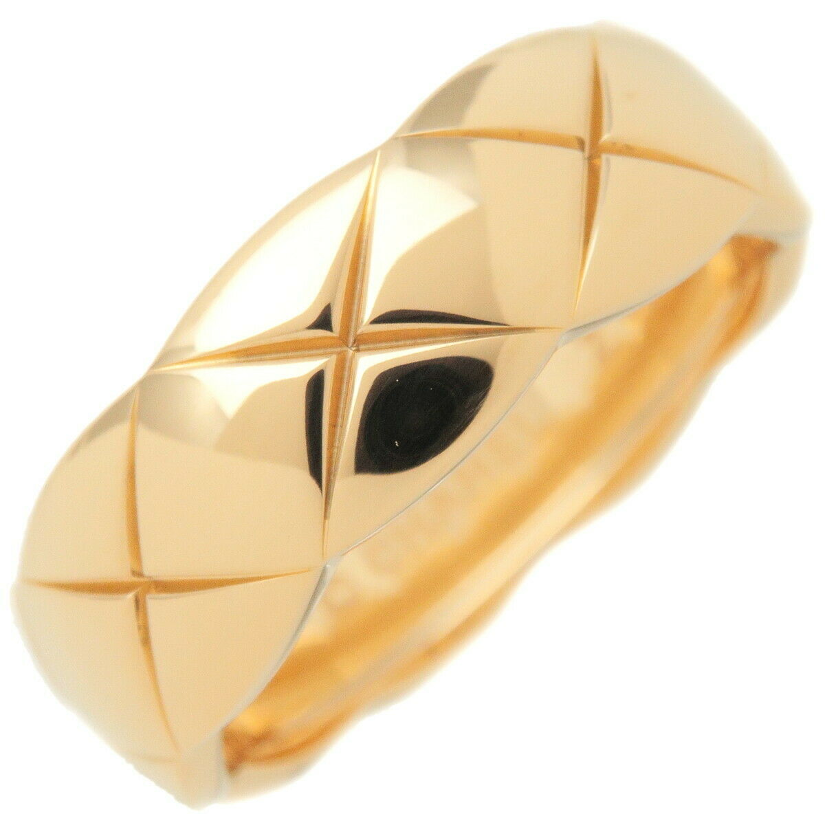 Auth CHANEL Coco Crush Ring Medium K18 750 Yellow Gold #56 US7.5-8