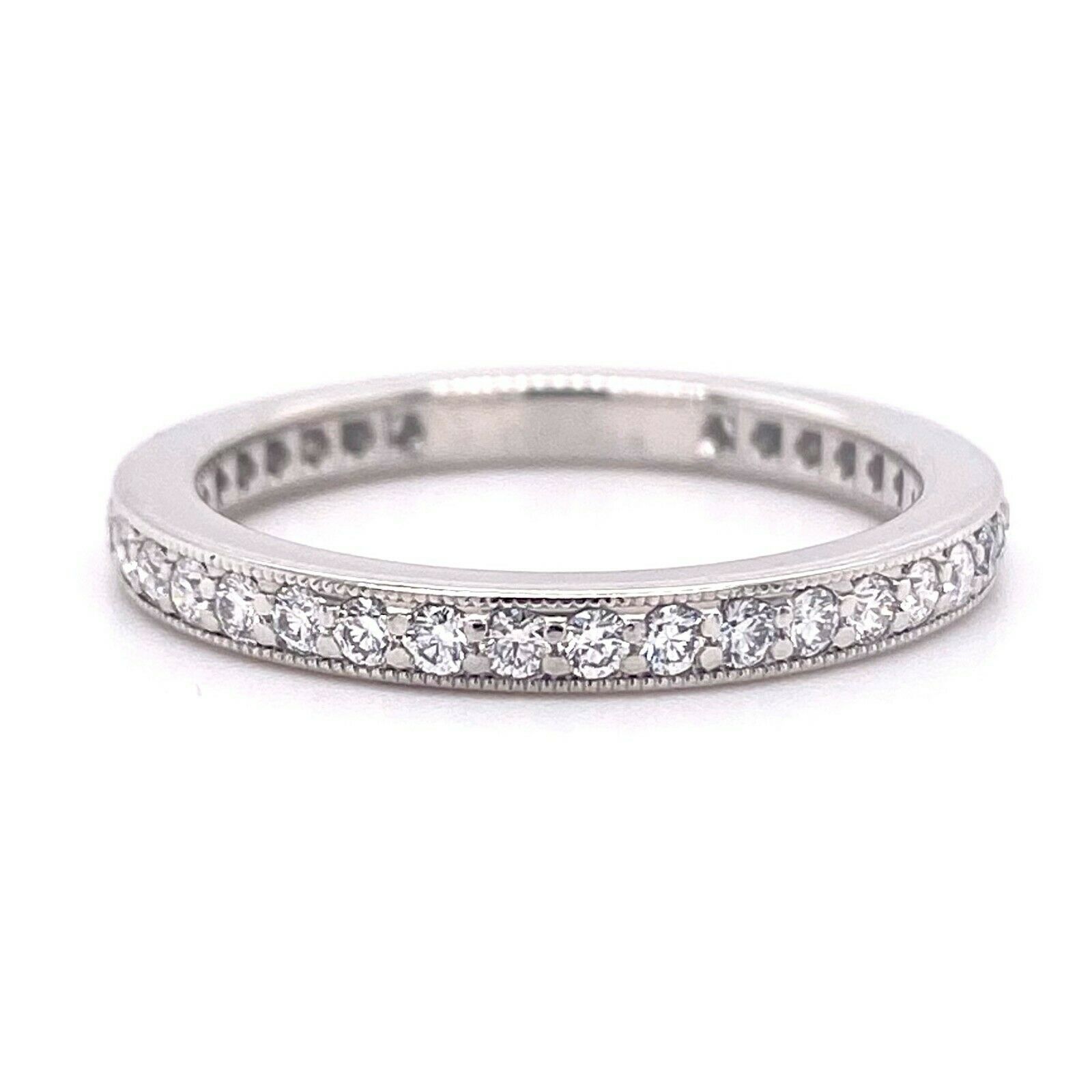 Tiffany  Co Legacy Collection Full Circle Diamond Wedding Band Ring 2 MM Plat