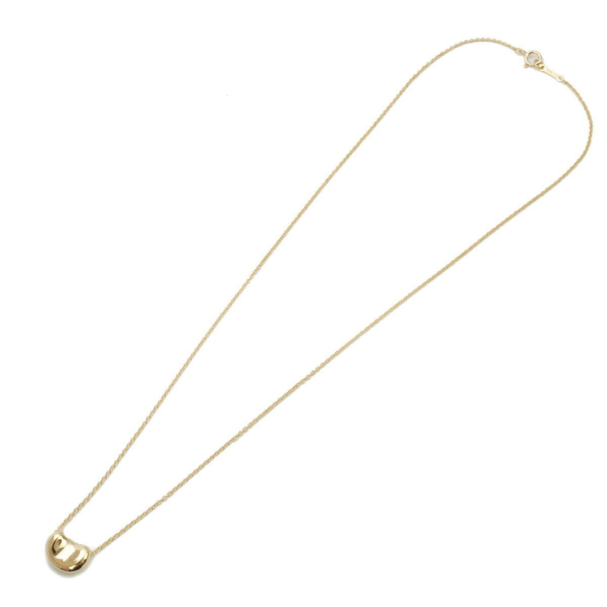 Authentic TiffanyCo. Mini Bean Necklace K18YG 750YG Yellow Gold Used F/S