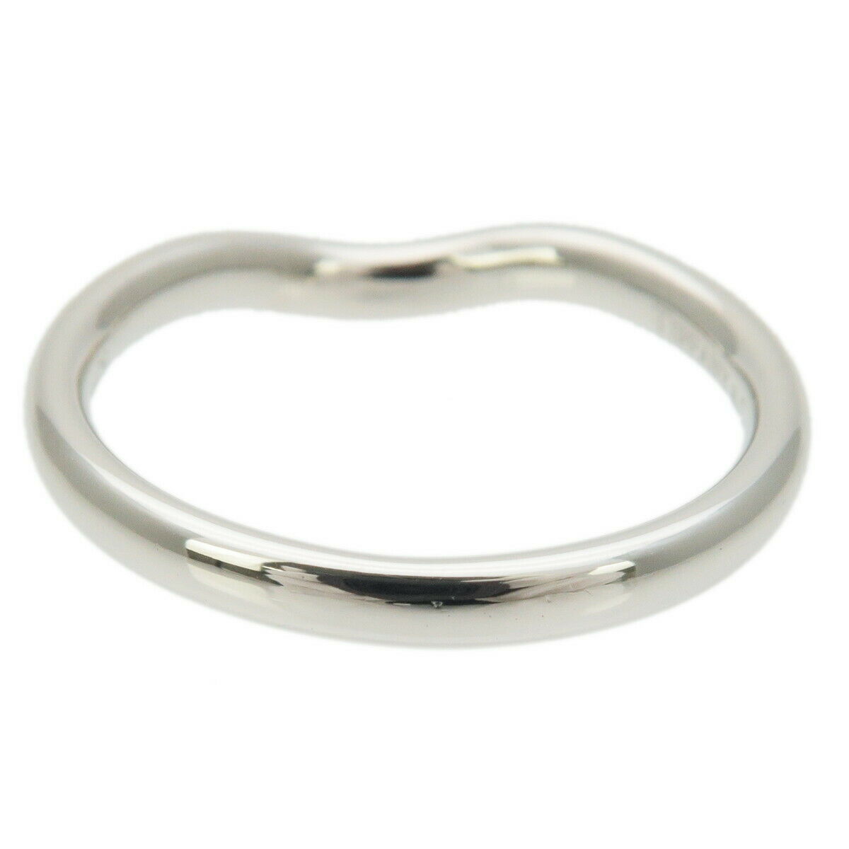 Authentic TiffanyCo. Curved Band Ring 9P Diamond PT950 US5.5-6 EU51.5 Used F/S
