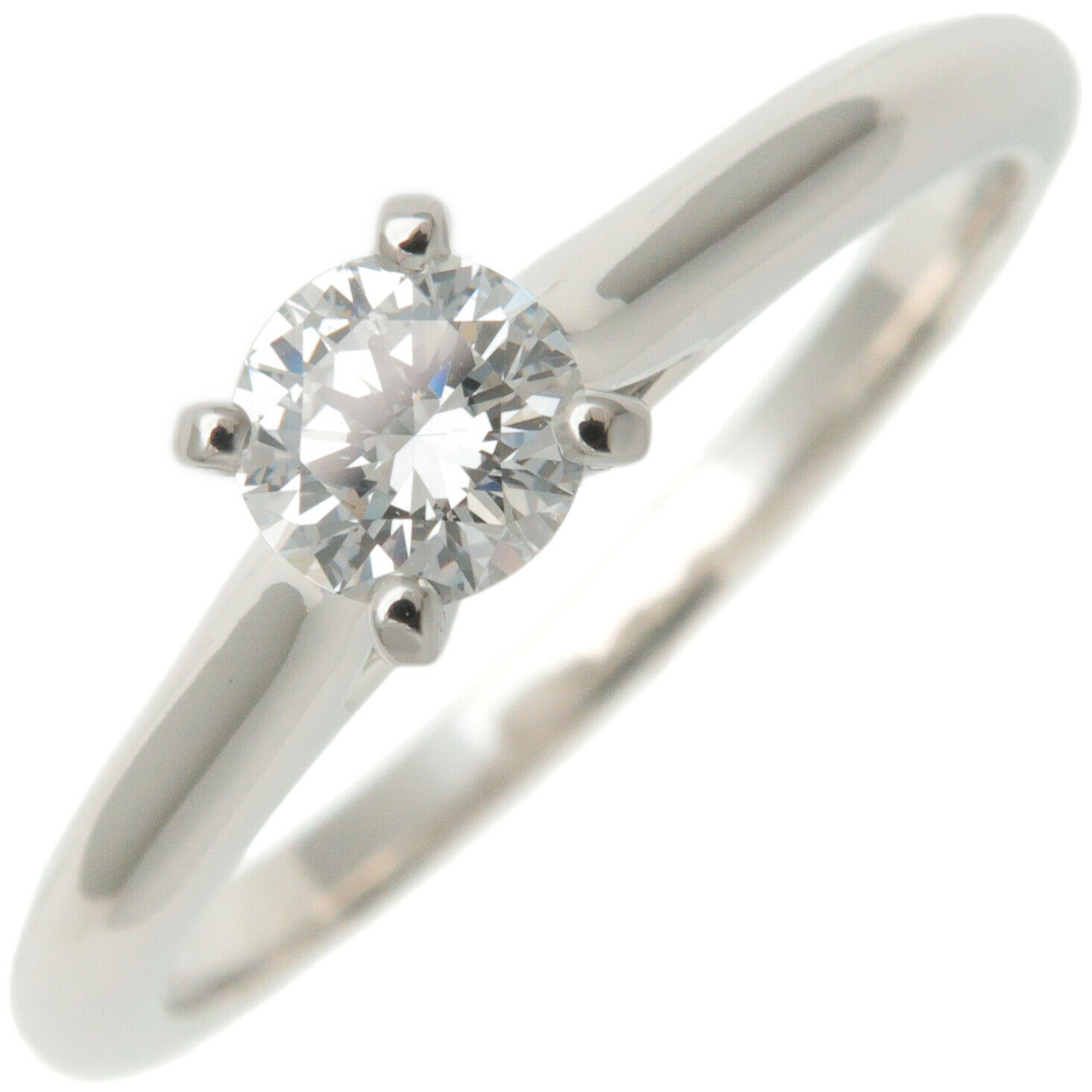 Auth Cartier Solitaire Diamond Ring 0.30ct PT950 Platinum