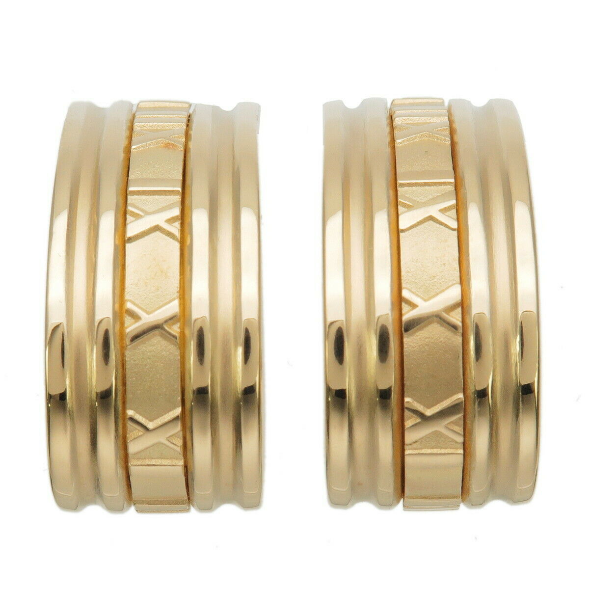 Authentic TiffanyCo. Atlas Earrings K18YG 750YG Yellow Gold Used F/S