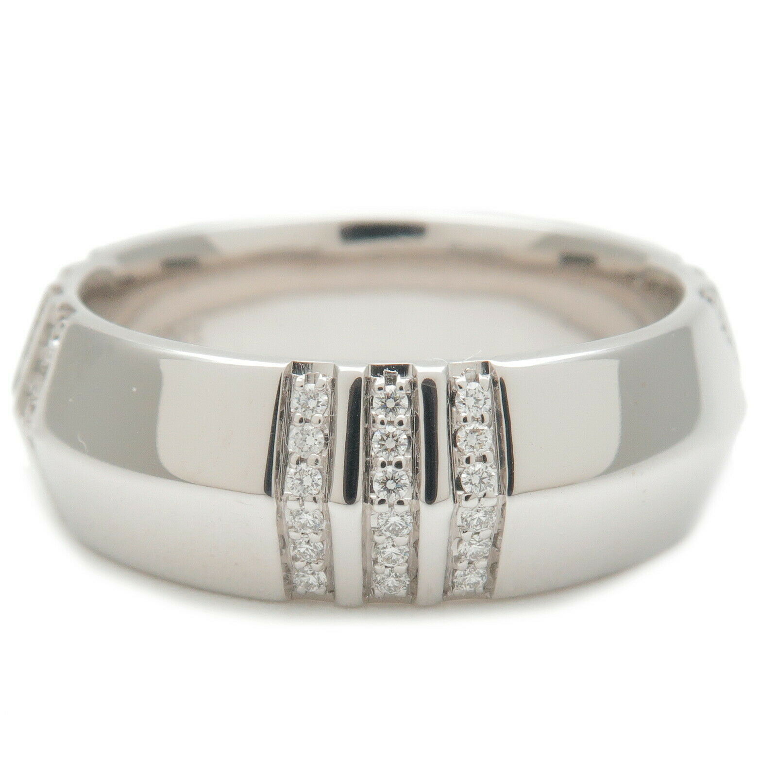 Authentic TiffanyCo. Atlas X Closed Wide Diamond Ring 750WG