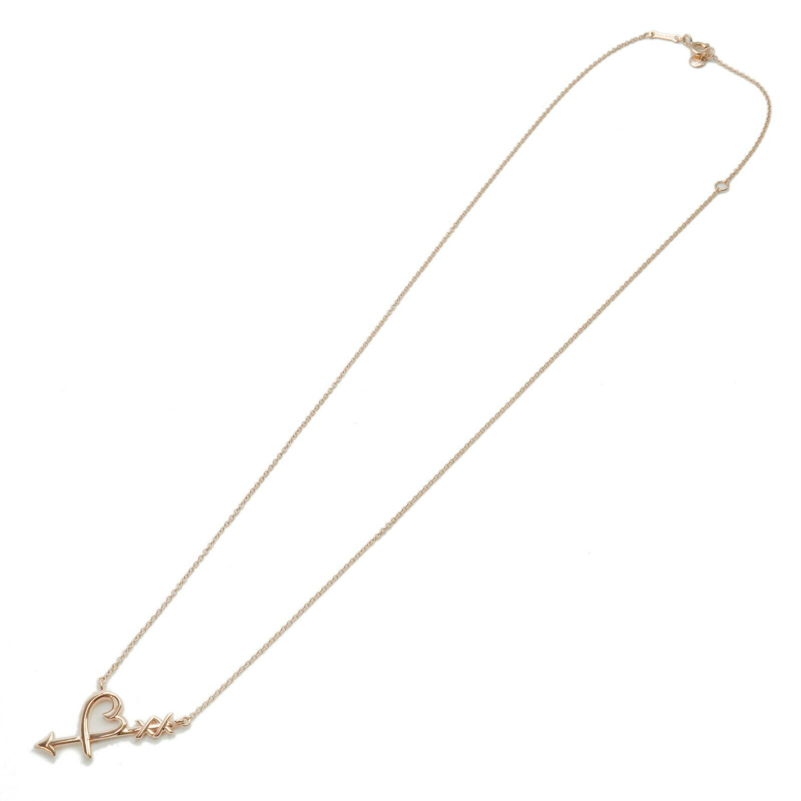 Authentic TiffanyCo. Heart  Arrow Necklace K18PG 750PG Rose Gold Used F/S