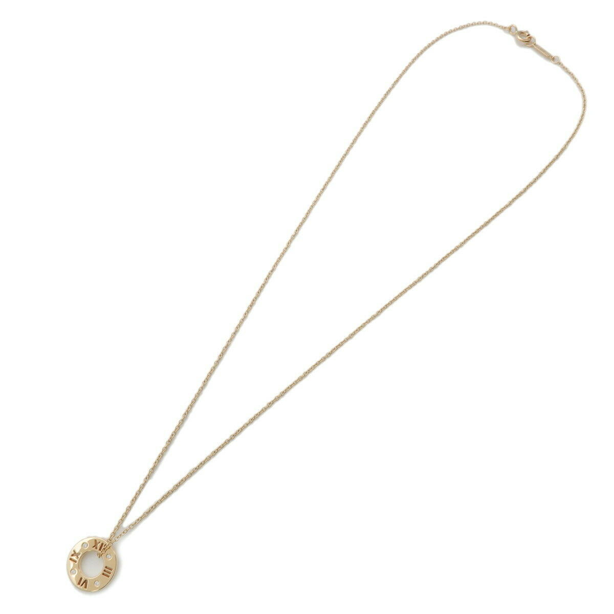 Authentic TiffanyCo. Pierced Atlas Necklace 4P Diamond  Used F/S
