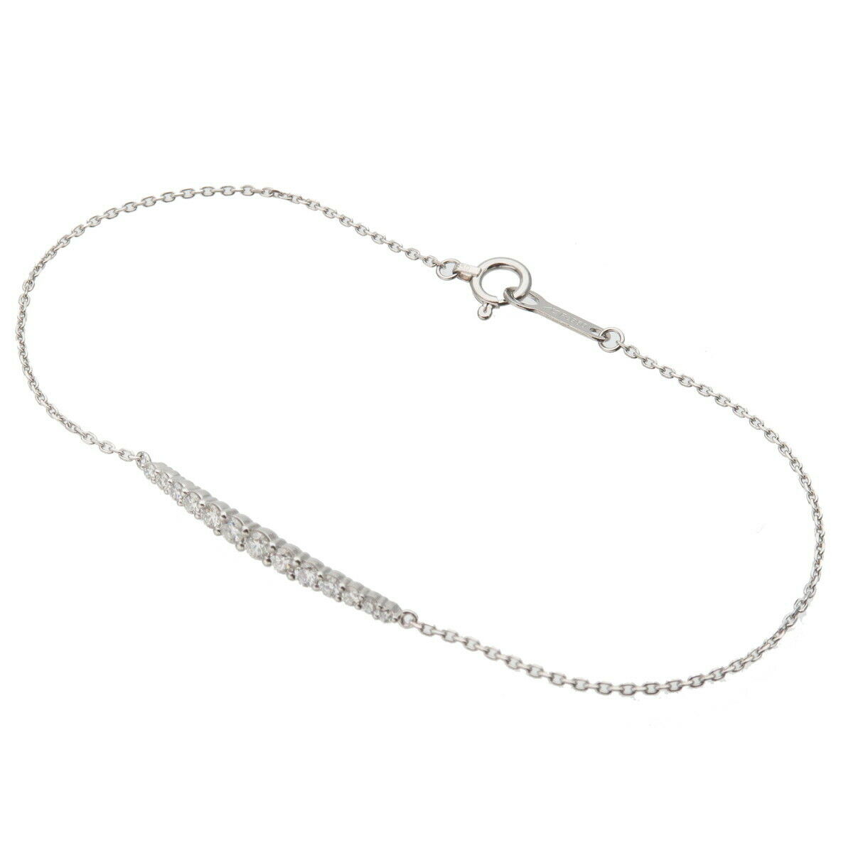 Authentic 4°C 13P Diamond Bracelet PT850 Platinum Used F/S