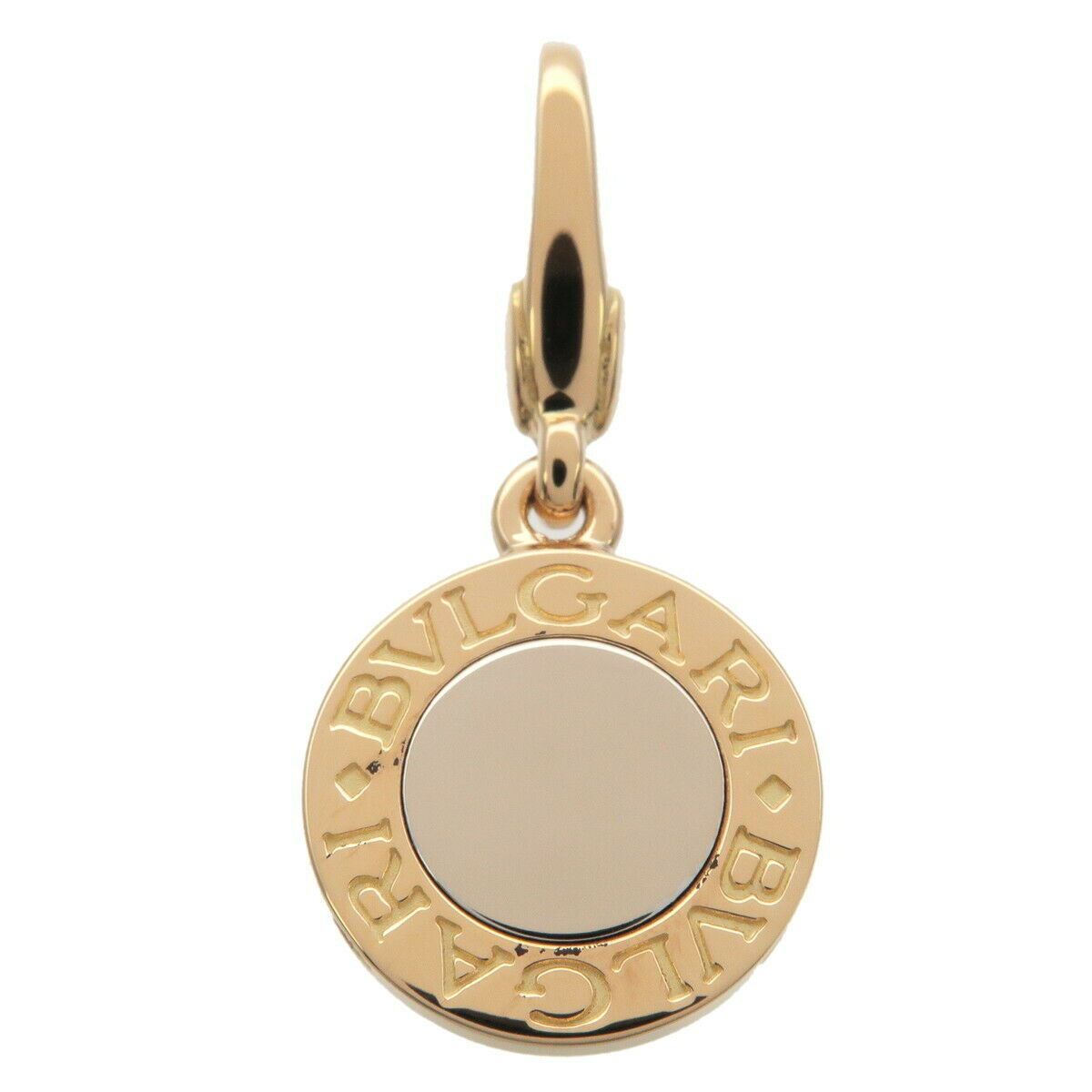 Auth BVLGARI Charm Pendant Top Necklace  Yellow Gold White Gold Used F/S