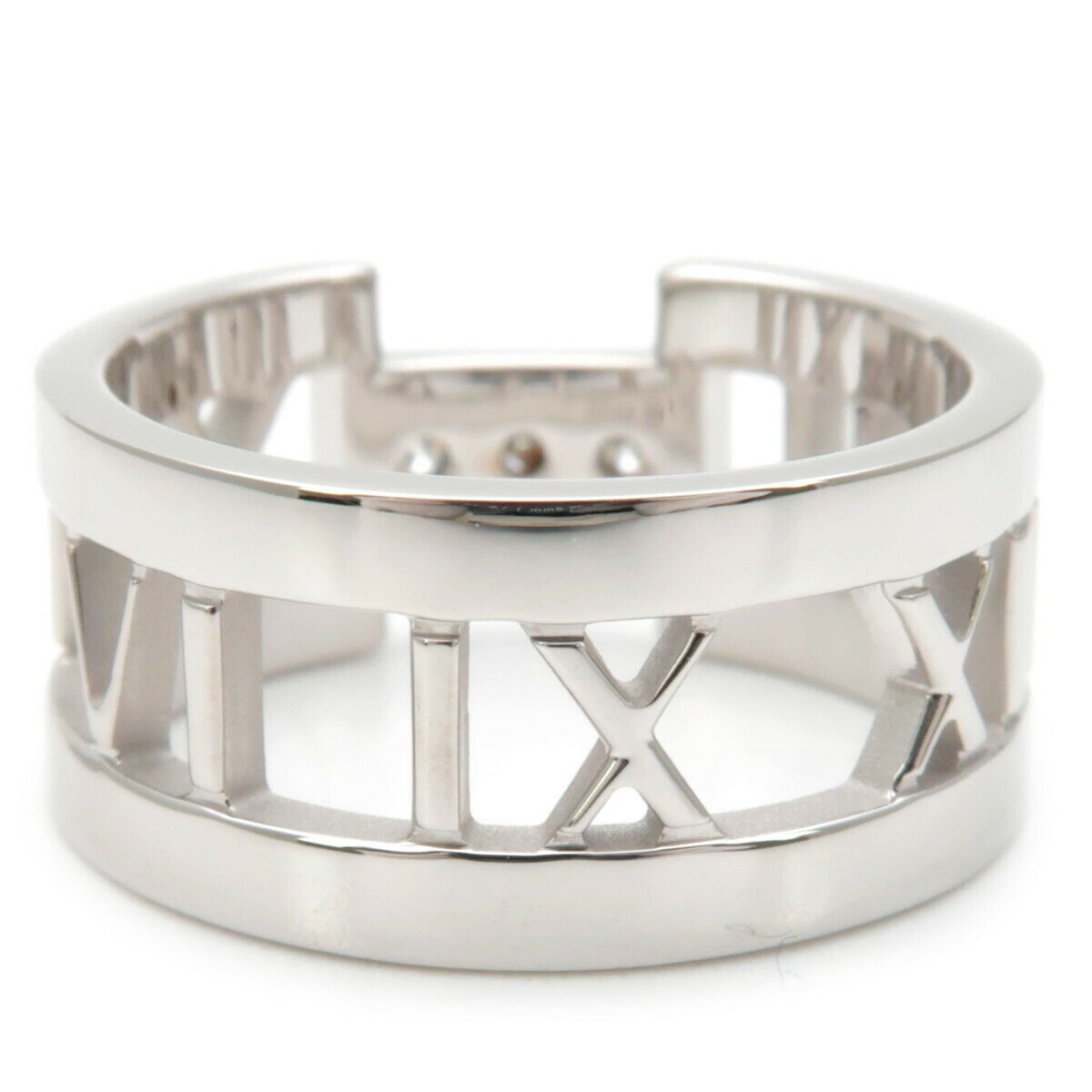 Auth TiffanyCo. Atlas Open Ring K18WG 750WG White Gold US5-5.5 EU50 Used F/S