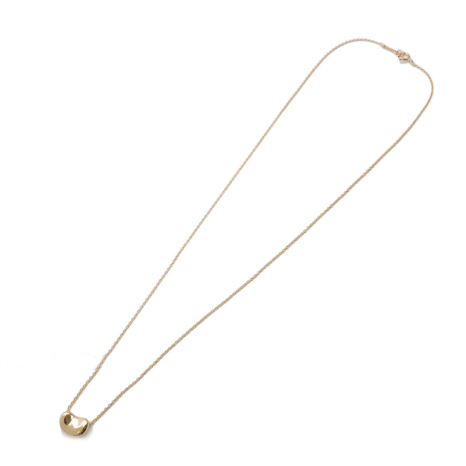 Authentic TiffanyCo. Mini Bean Necklace K18YG 750YG Yellow Gold Used F/S