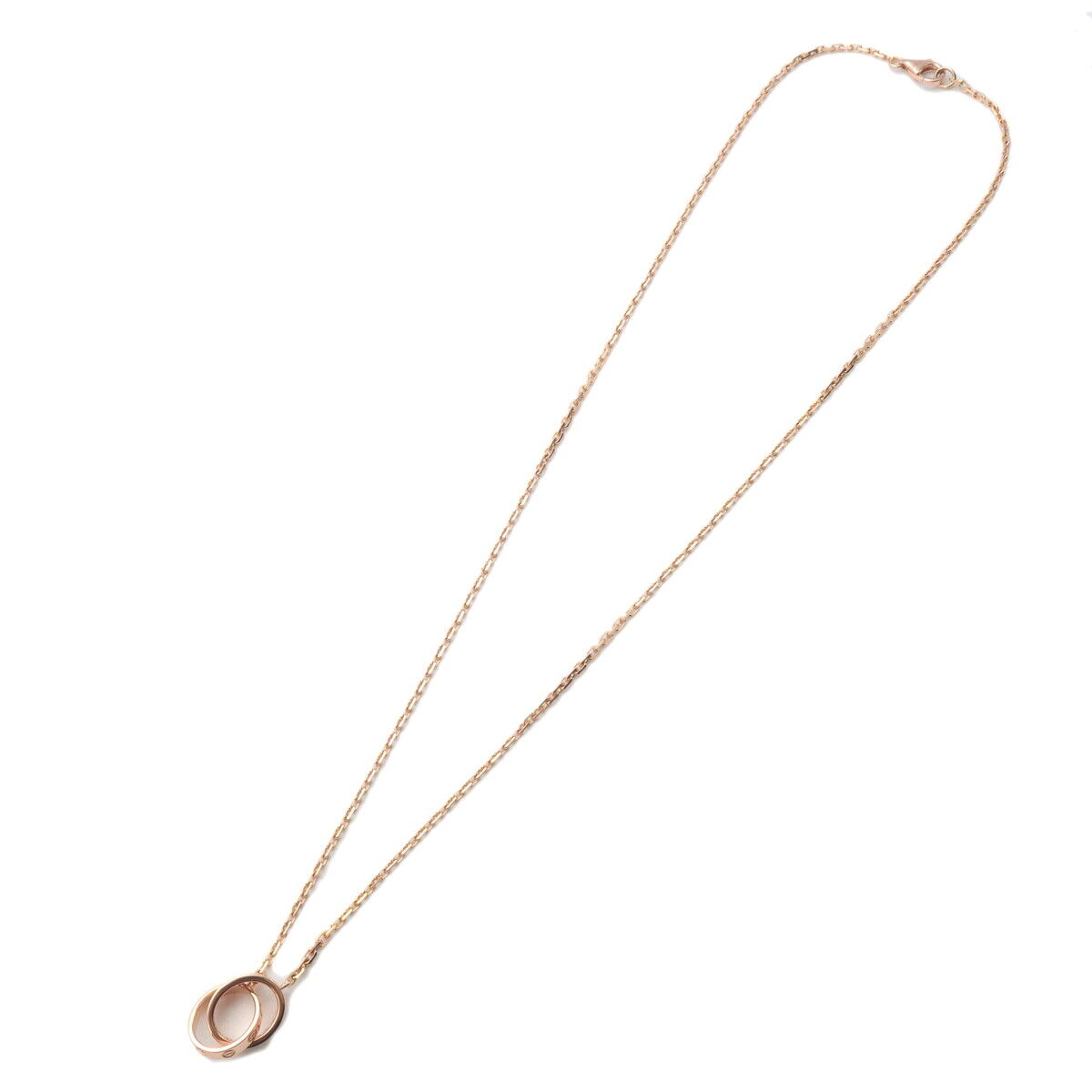 Authentic Cartier Baby Love Diamond Necklace K18PG 750 Rose Gold Used F/S