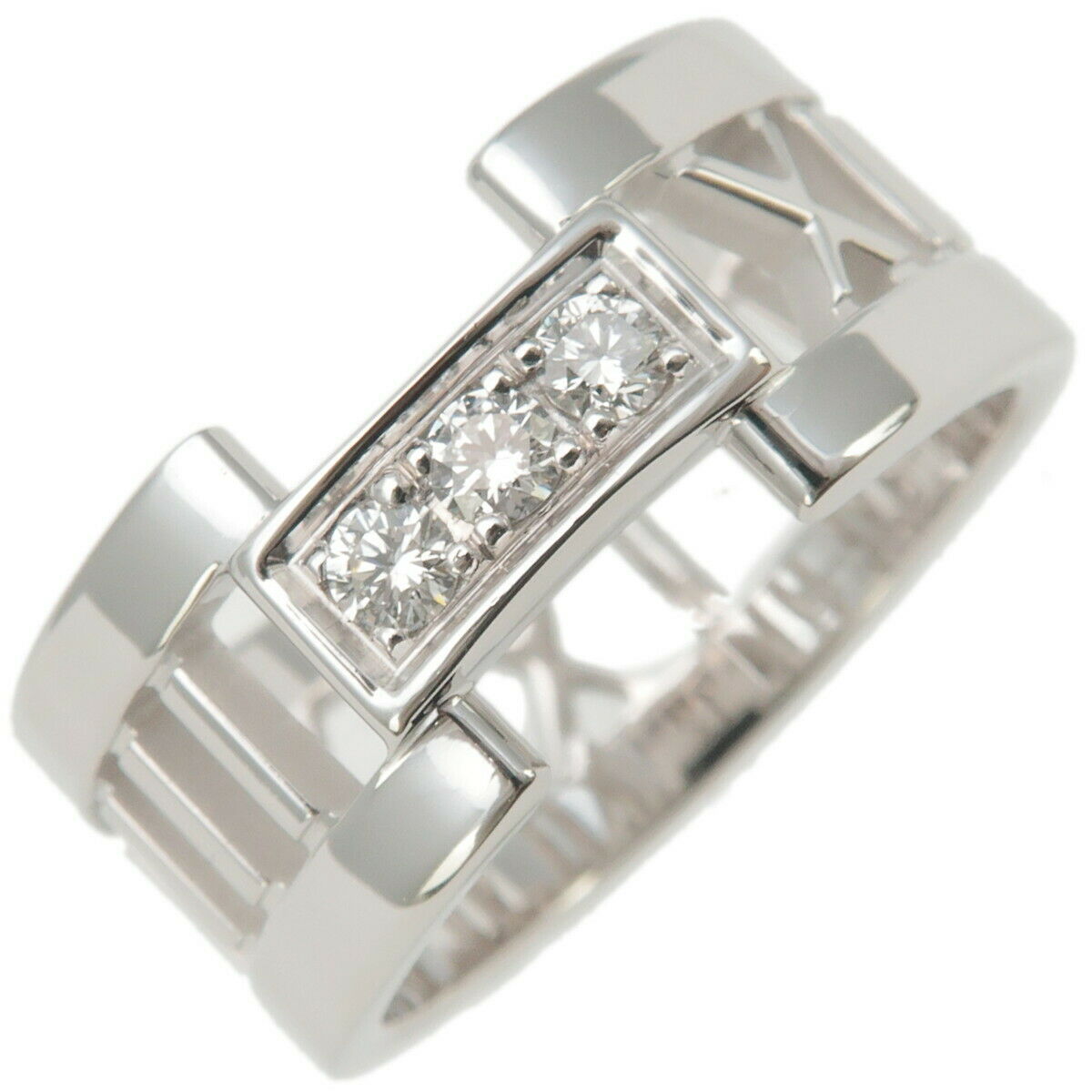 Auth TiffanyCo. Atlas Open Ring K18WG 750WG White Gold US5-5.5 EU50 Used F/S