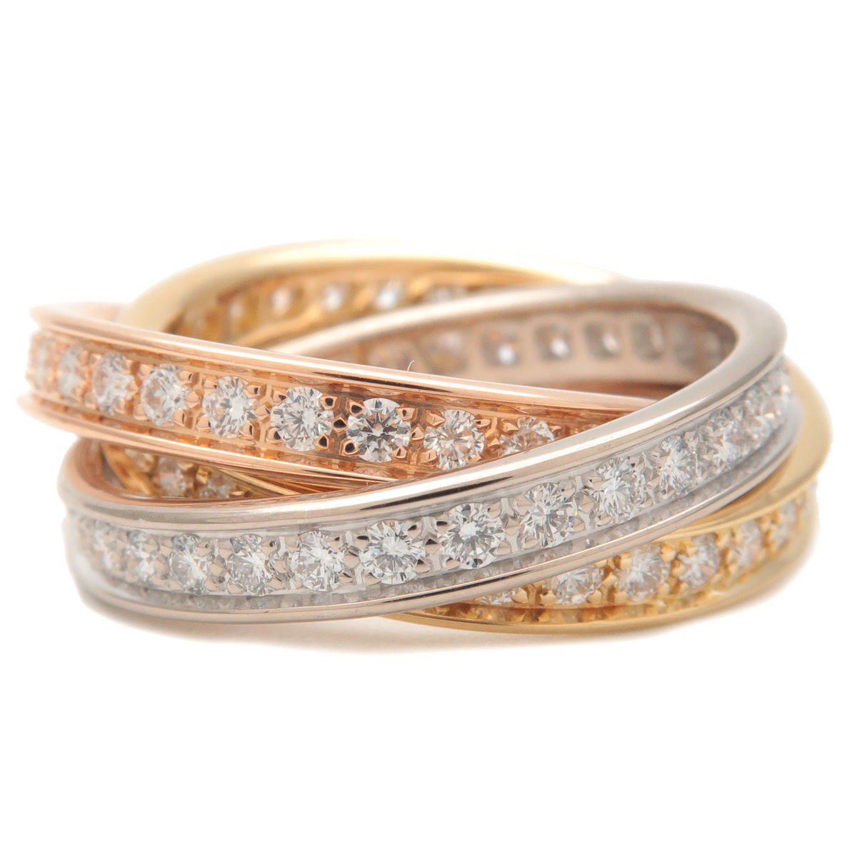 Authentic Cartier Trinity Ring Full Diamond