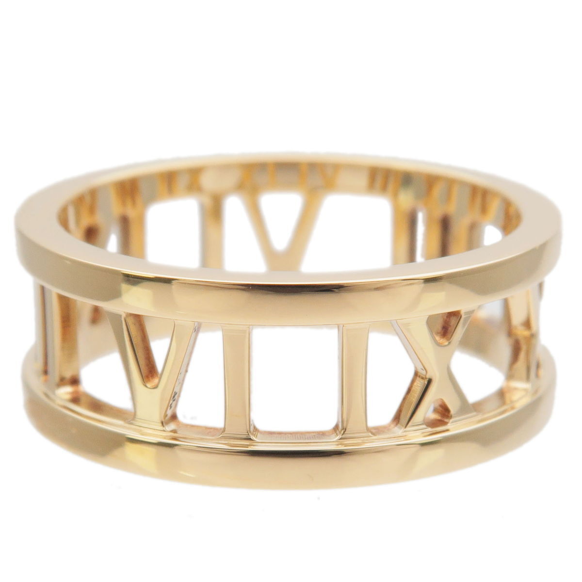 Authentic TiffanyCo. Atlas Open Ring K18 Yellow Gold