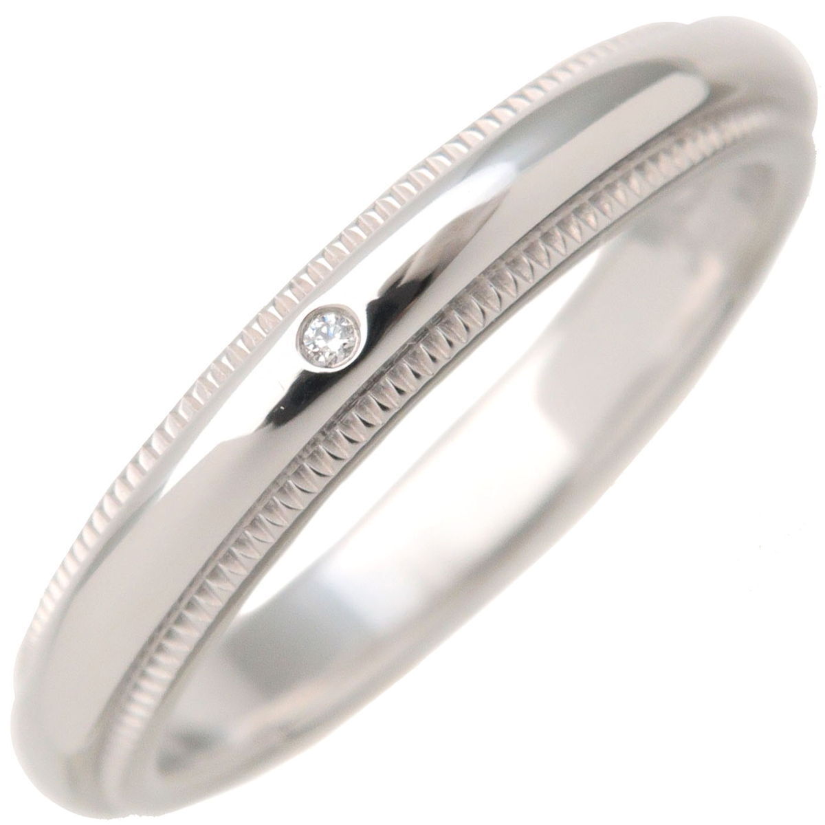 Authentic TiffanyCo. Milgrain Band Ring PT950 Platinum
