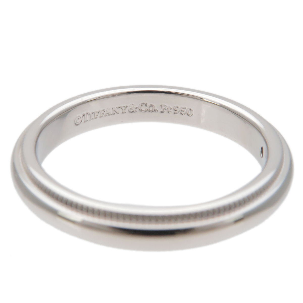 Authentic Tiffany&Co. Milgrain Band Ring PT950 Platinum 