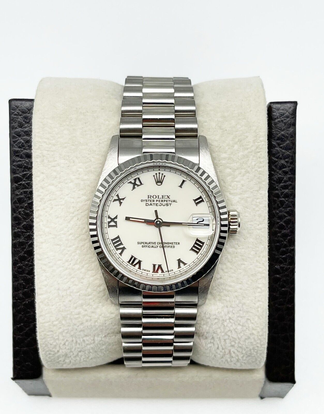 Rolex Midsize Ladies President Datejust 18K White Gold