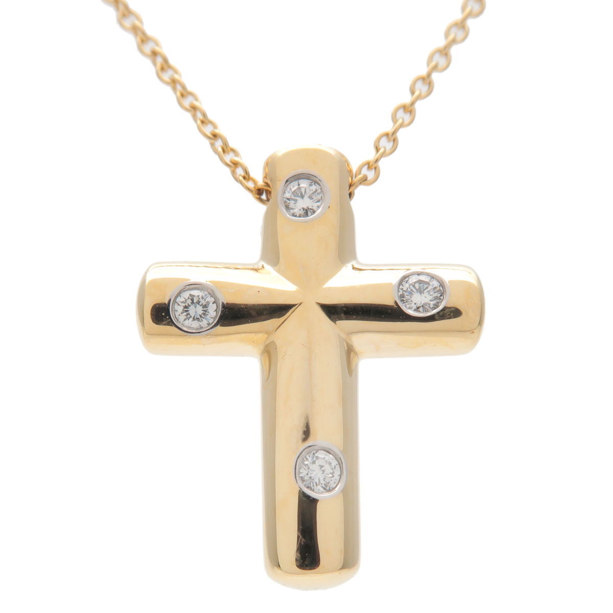 Authentic TiffanyCo. Dots Cross Necklace 4P Diamond