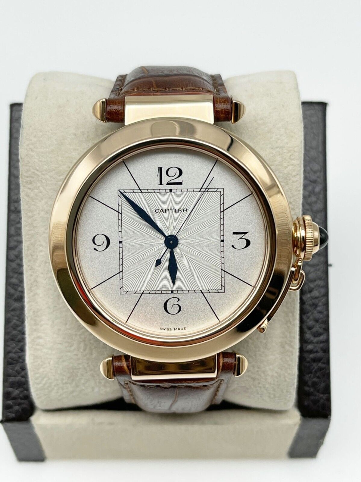 Cartier Pasha 18K Rose Gold Leather Strap