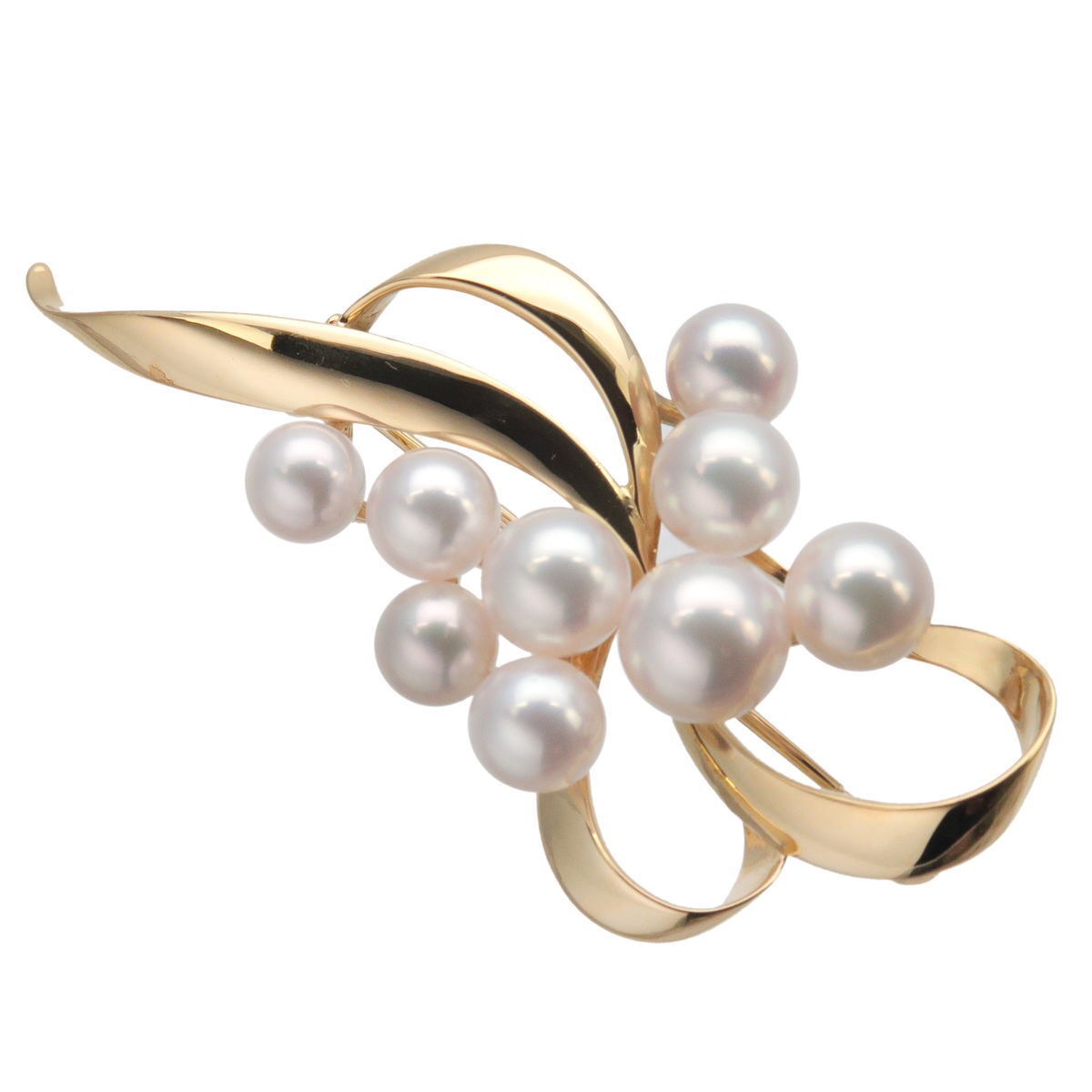 Authentic Mikimoto 9P Pearl Brooch