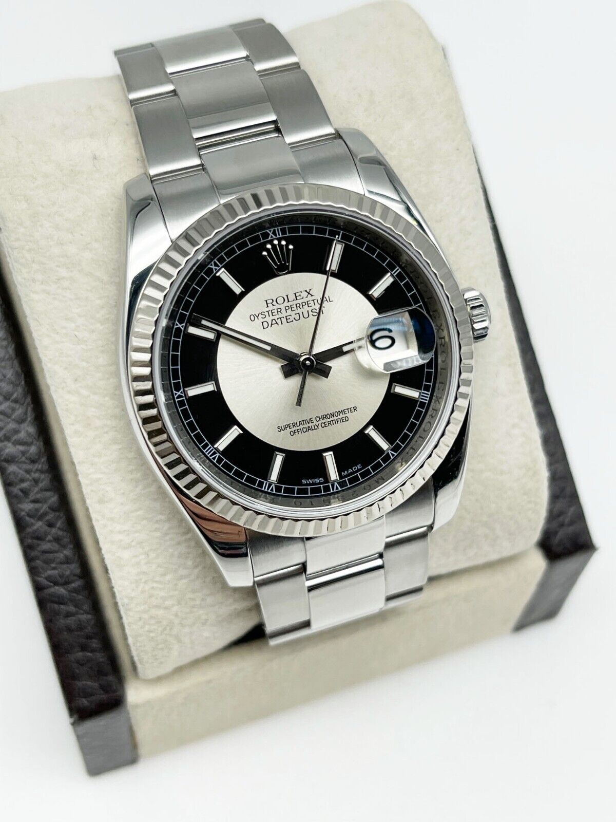 Rolex Datejust 116234 Tuxedo Dial 18K White Gold Stainless Steel