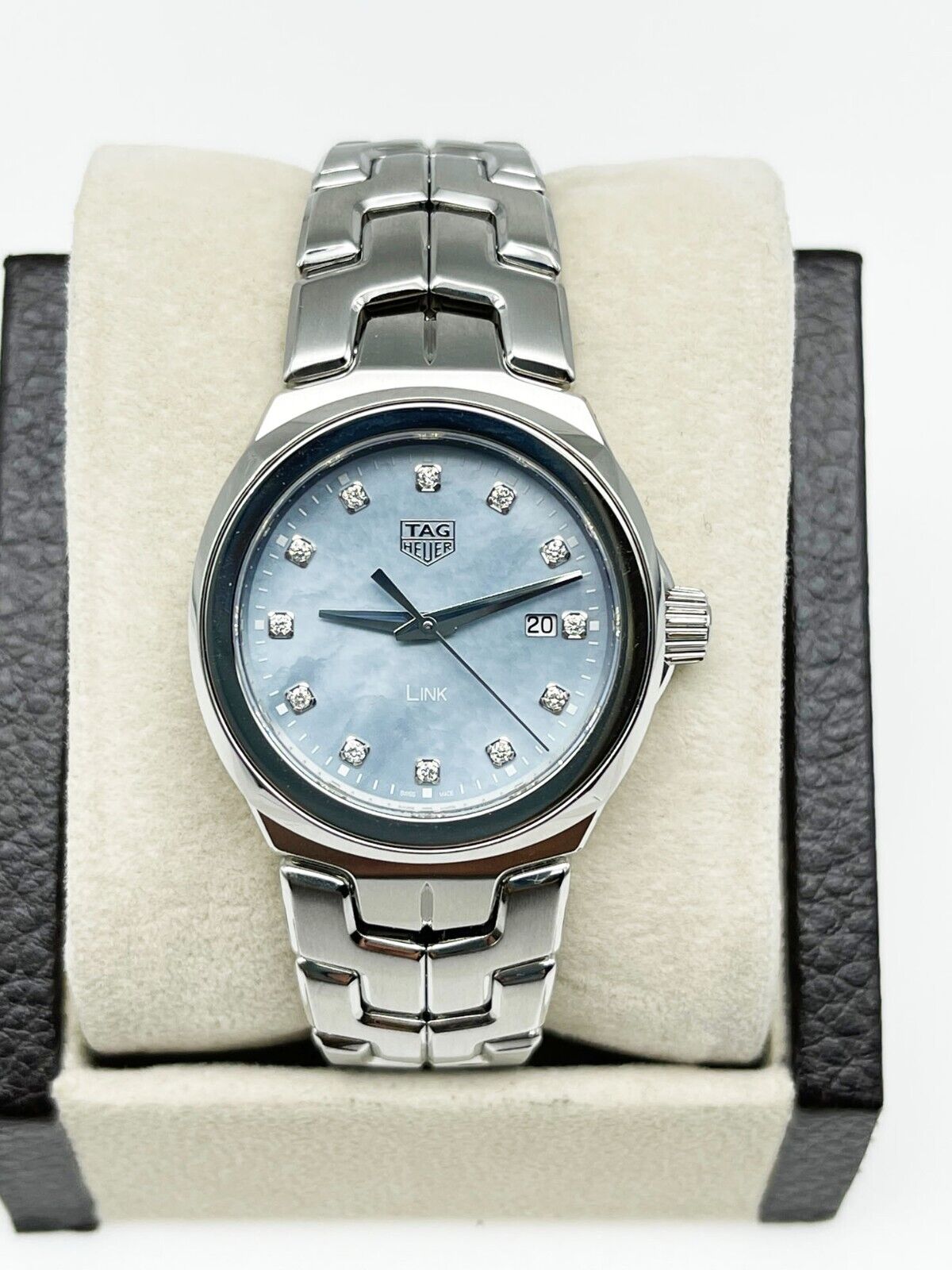 Tag Heuer Ladies Link WBC1313.BA0600 Blue MOP Diamond Stainless