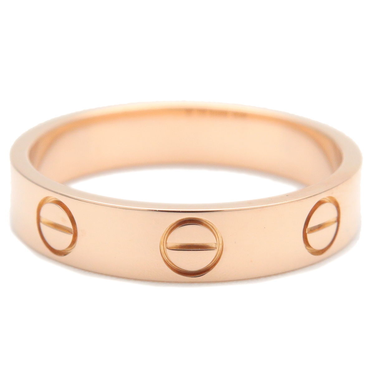 Auth Cartier Mini Love Ring K18PG 750 Rose Gold #49 US5 EU49 HK10.5 Used F/S