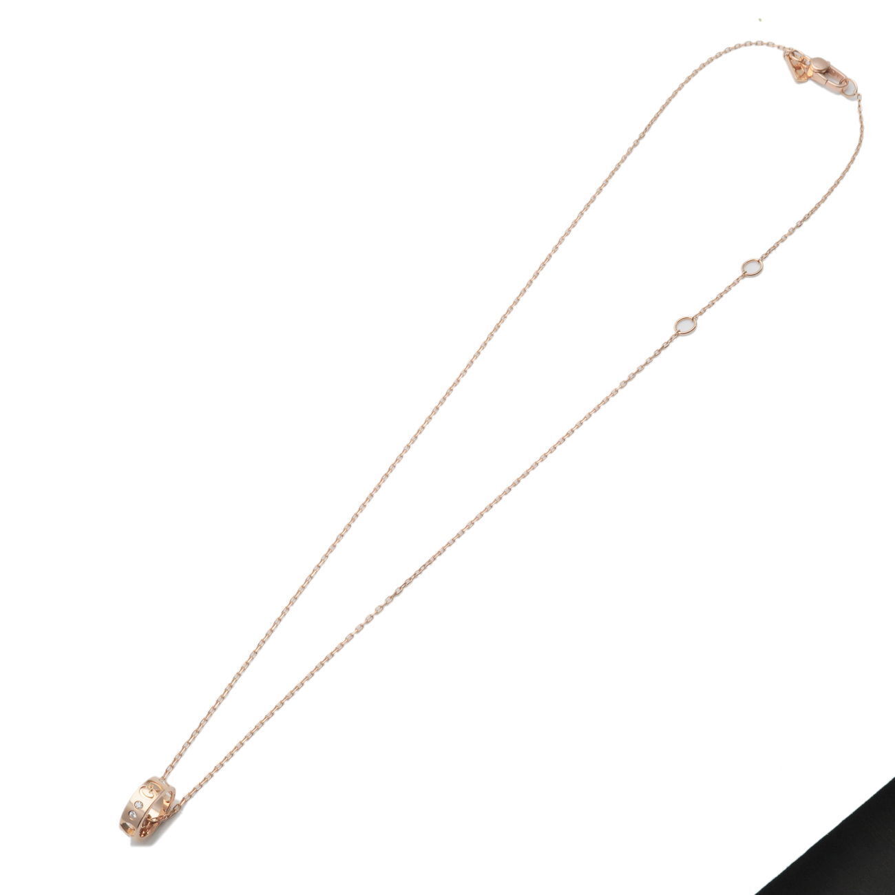 Authentic GUCCI ICON Amor Necklace 8P Diamond K18PG 750PG Rose Gold Used F/S