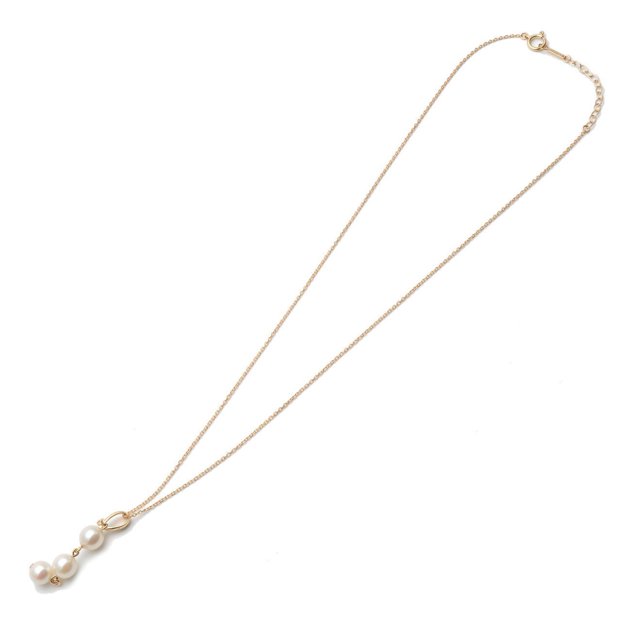 Authentic TASAKI 3P Pearl Diamond Necklace K18YG 750YG Yellow Gold Used F/S