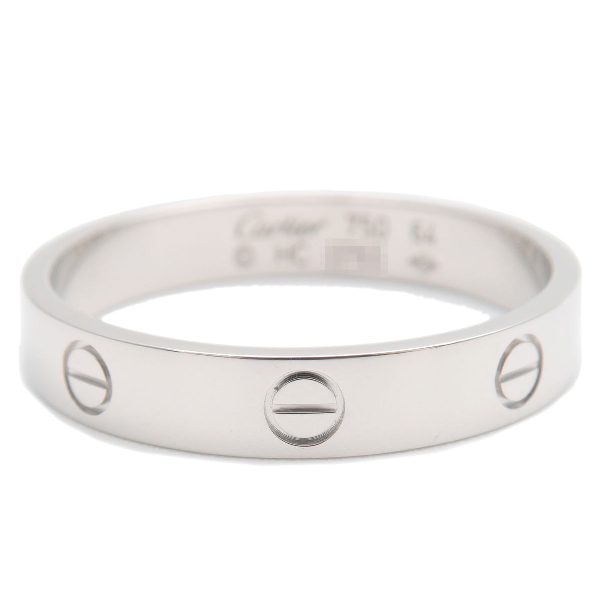 Auth Cartier Mini Love Ring K18WG 750WG White Gold