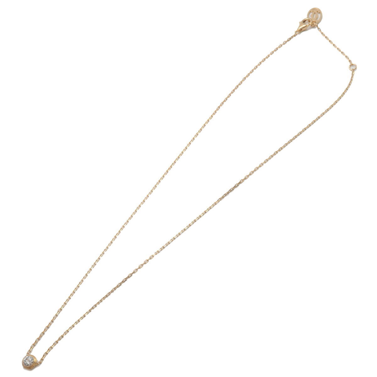 Auth Cartier Diamants Legers de LM 1P Diamond Necklace Damour