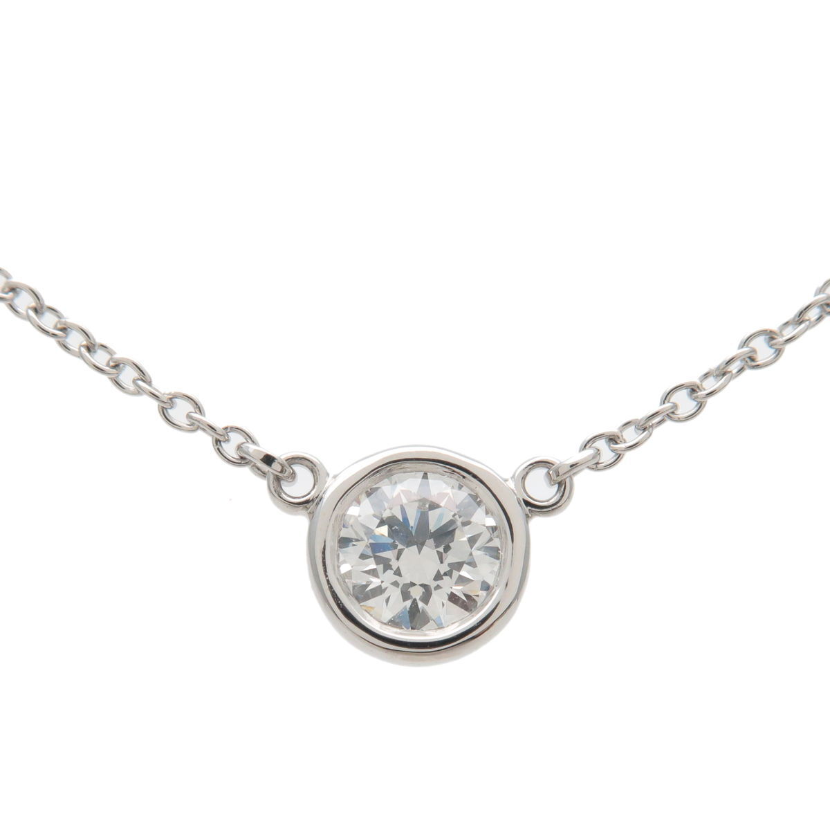 Auth TiffanyCo. By the Yard 1P Diamond Necklace