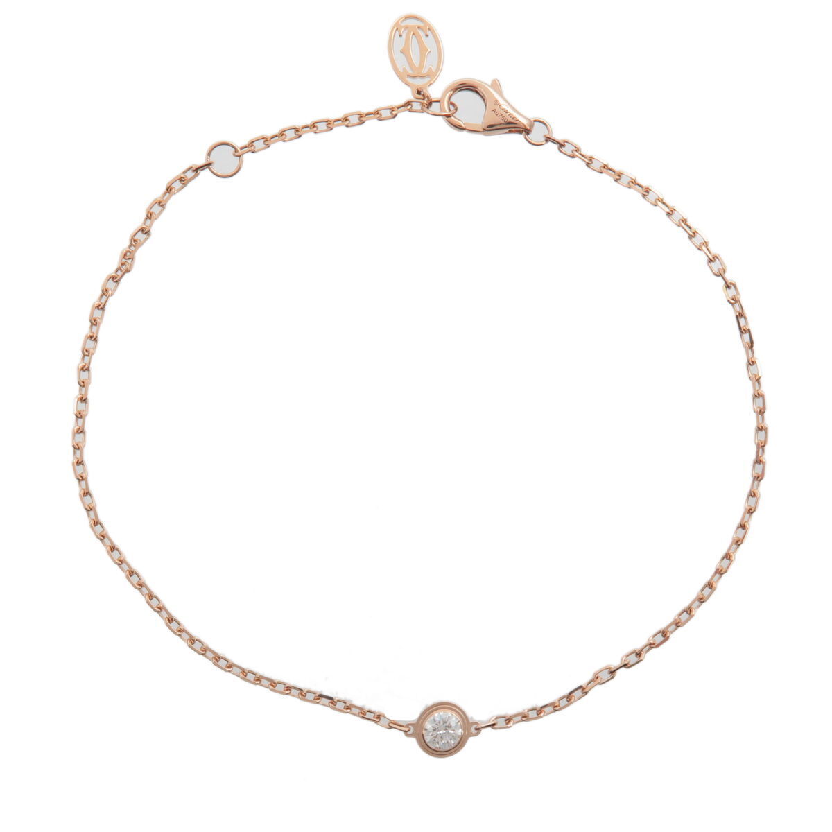 Auth Cartier Diamants Legers MM 1P Diamond Bracelet