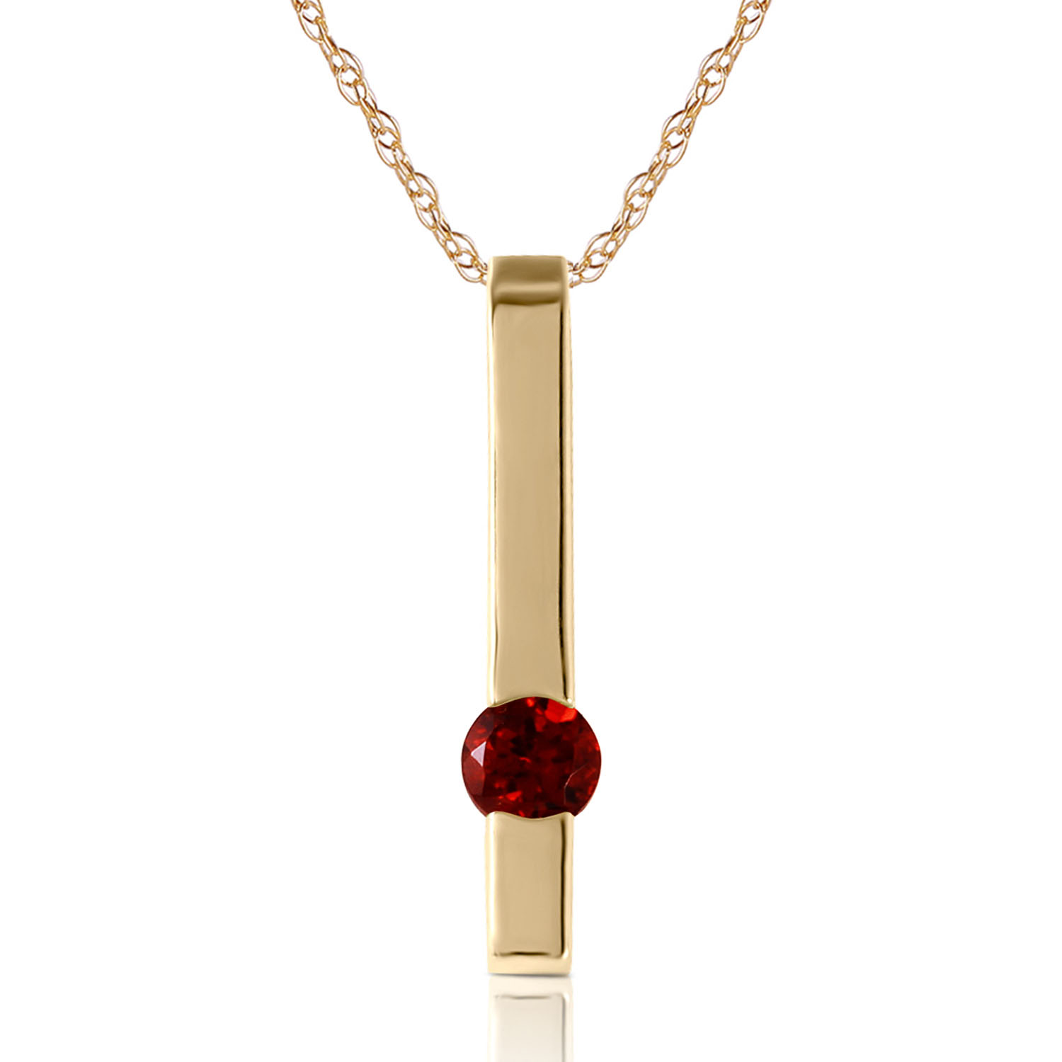 0.25 CTW 14K Solid Gold Thunder Garnet Necklace