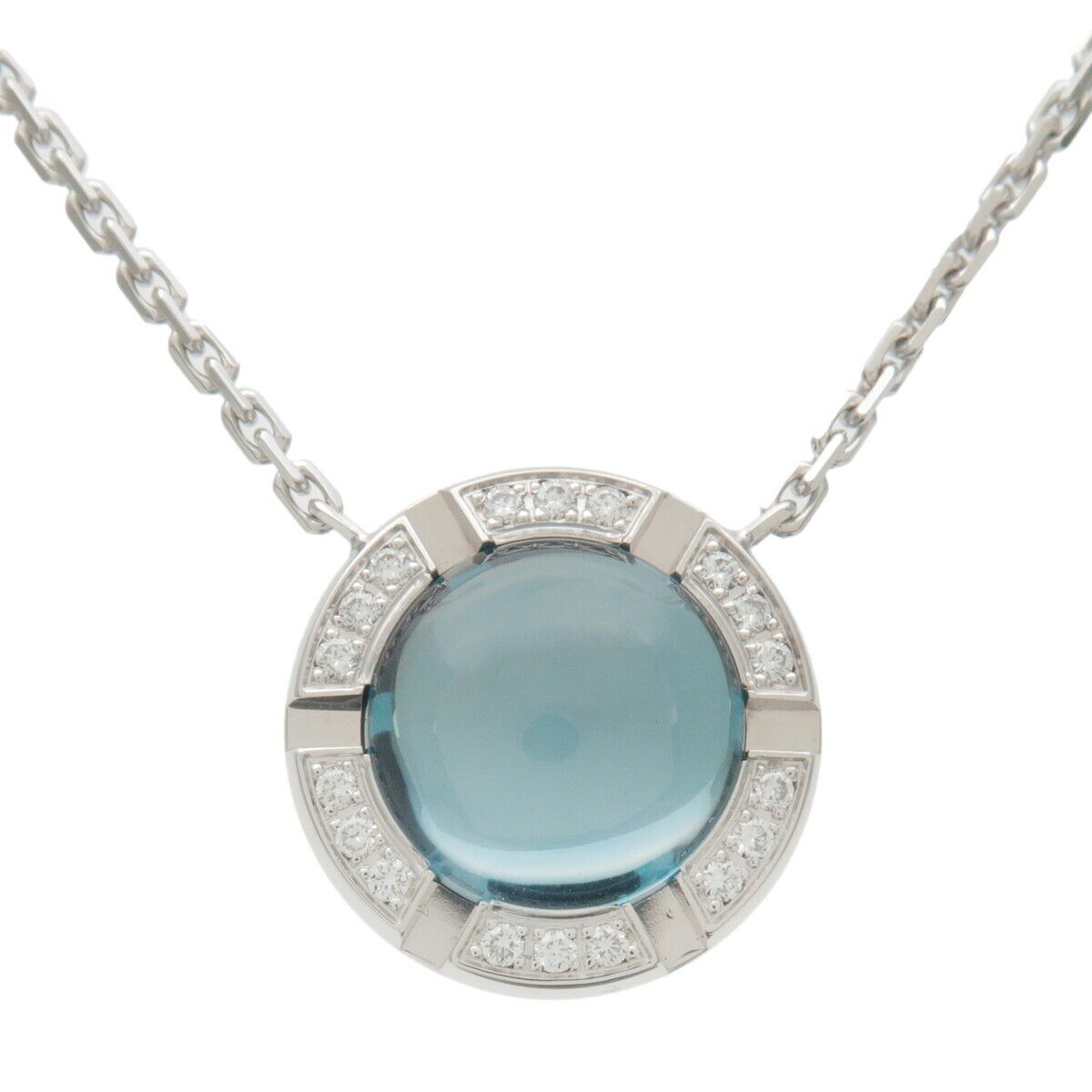 Authentic CHAUMET Class One Cruise Blue Topaz Diamond Necklace