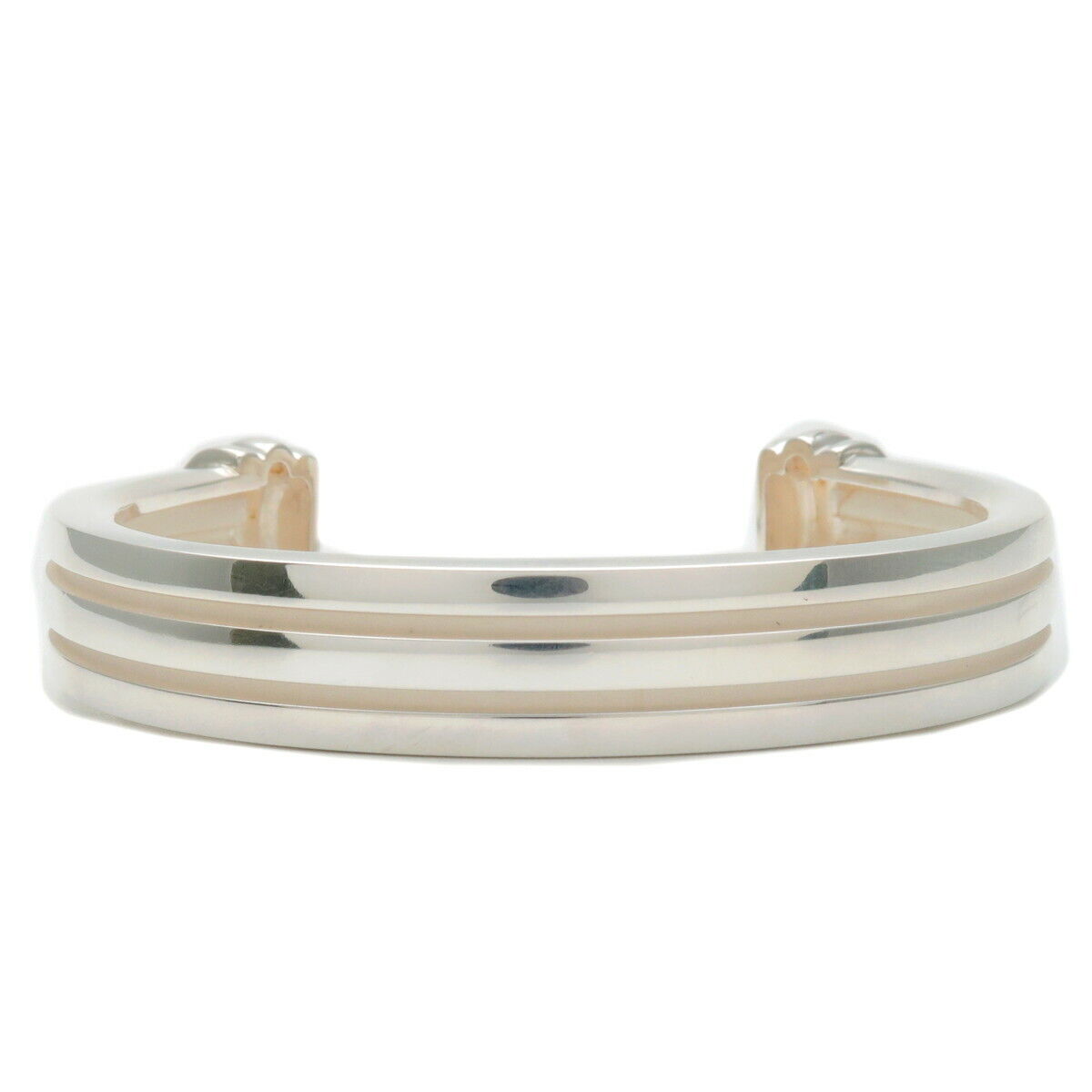 Authentic TiffanyCo. Grooved Cuff Bangle SV925 Silver Used F/S