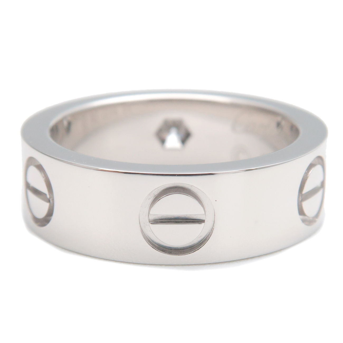 Authentic Cartier Love Ring 1P Diamond PT950 Platinum #48 US4.5