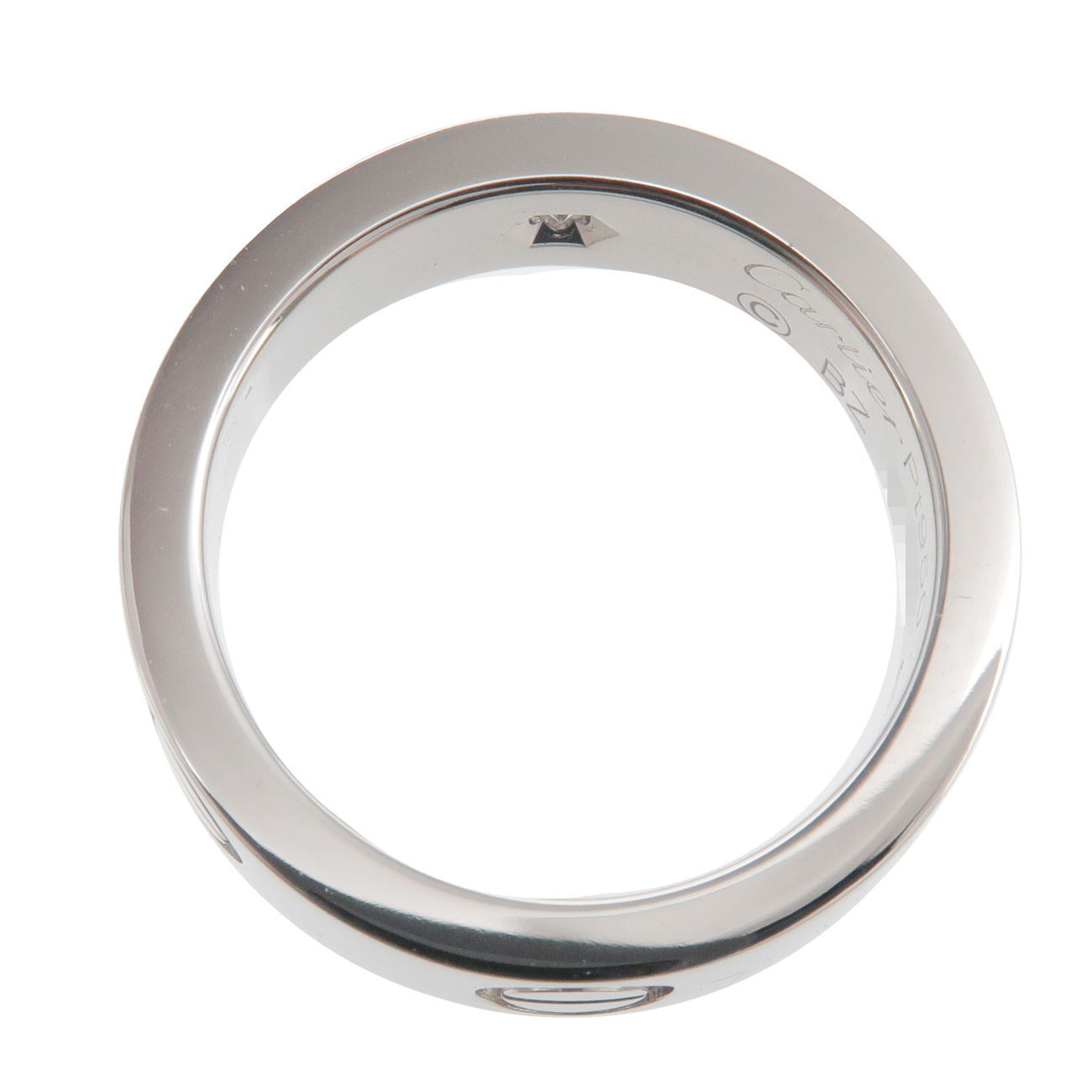Authentic Cartier Love Ring 1P Diamond PT950 Platinum #48 US4.5