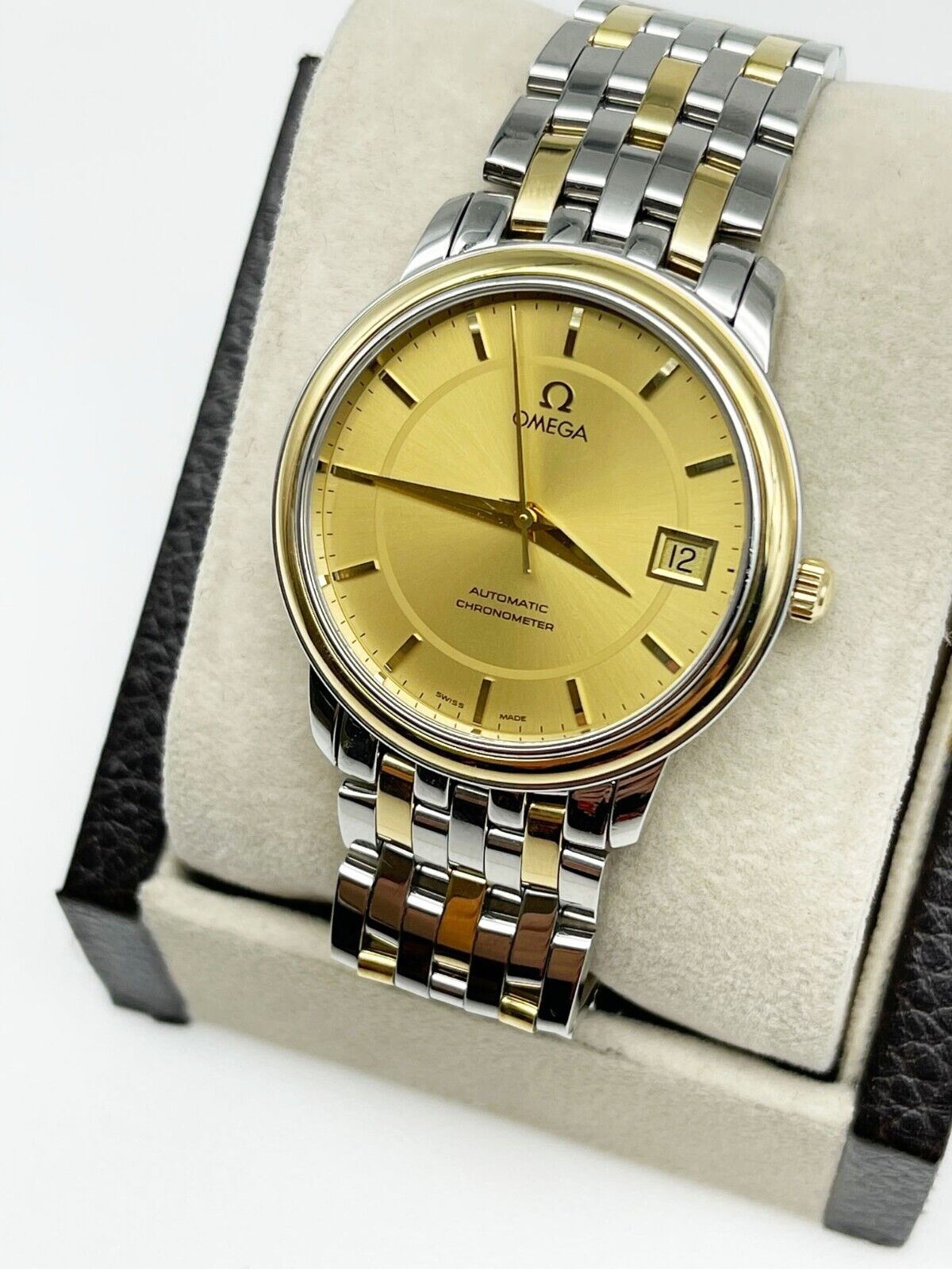 Omega De Ville Champagne Dial 18K Gold Steel | OMEGA | Buy at