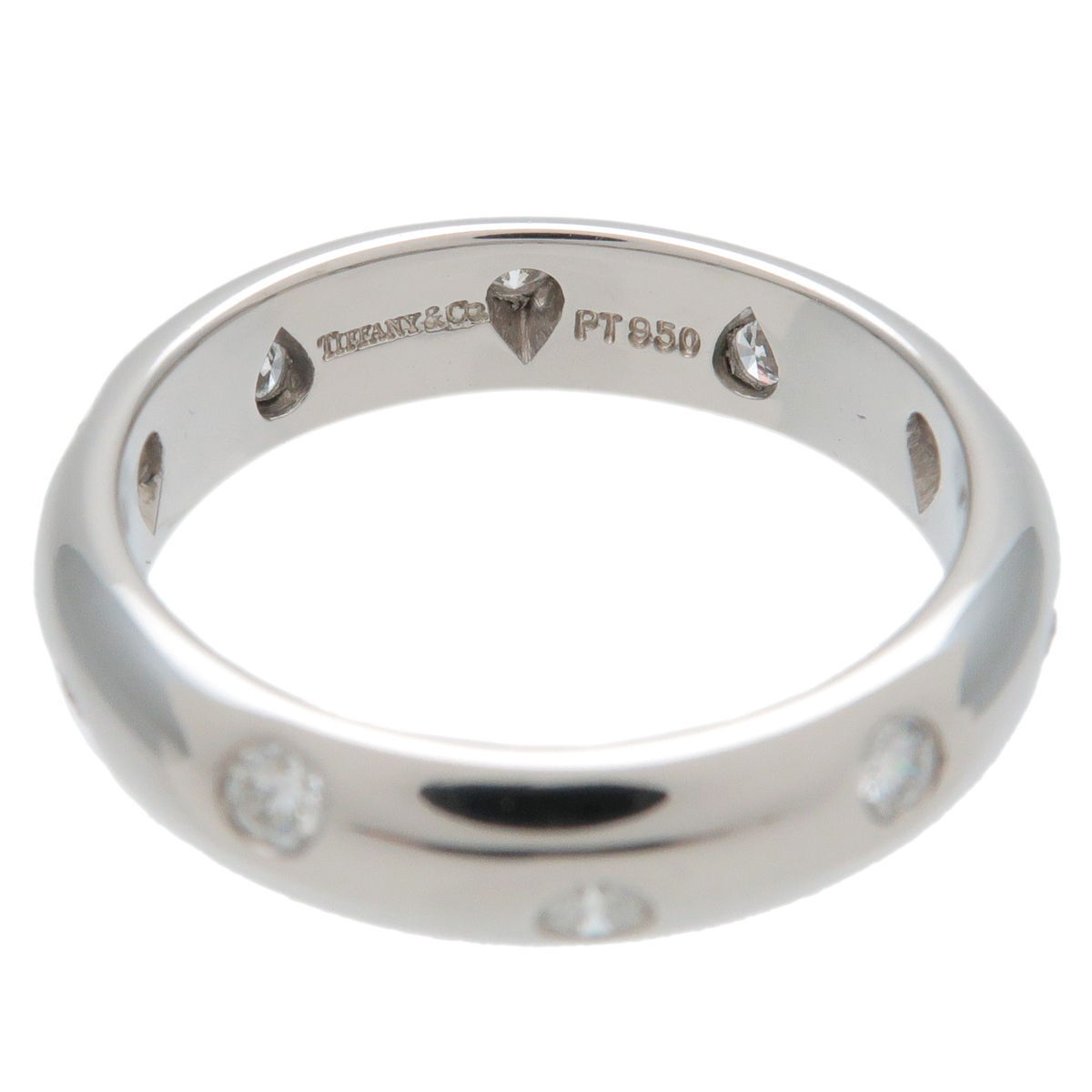 Auth TiffanyCo. Dots Ring 10P Diamond PT950 Platinum