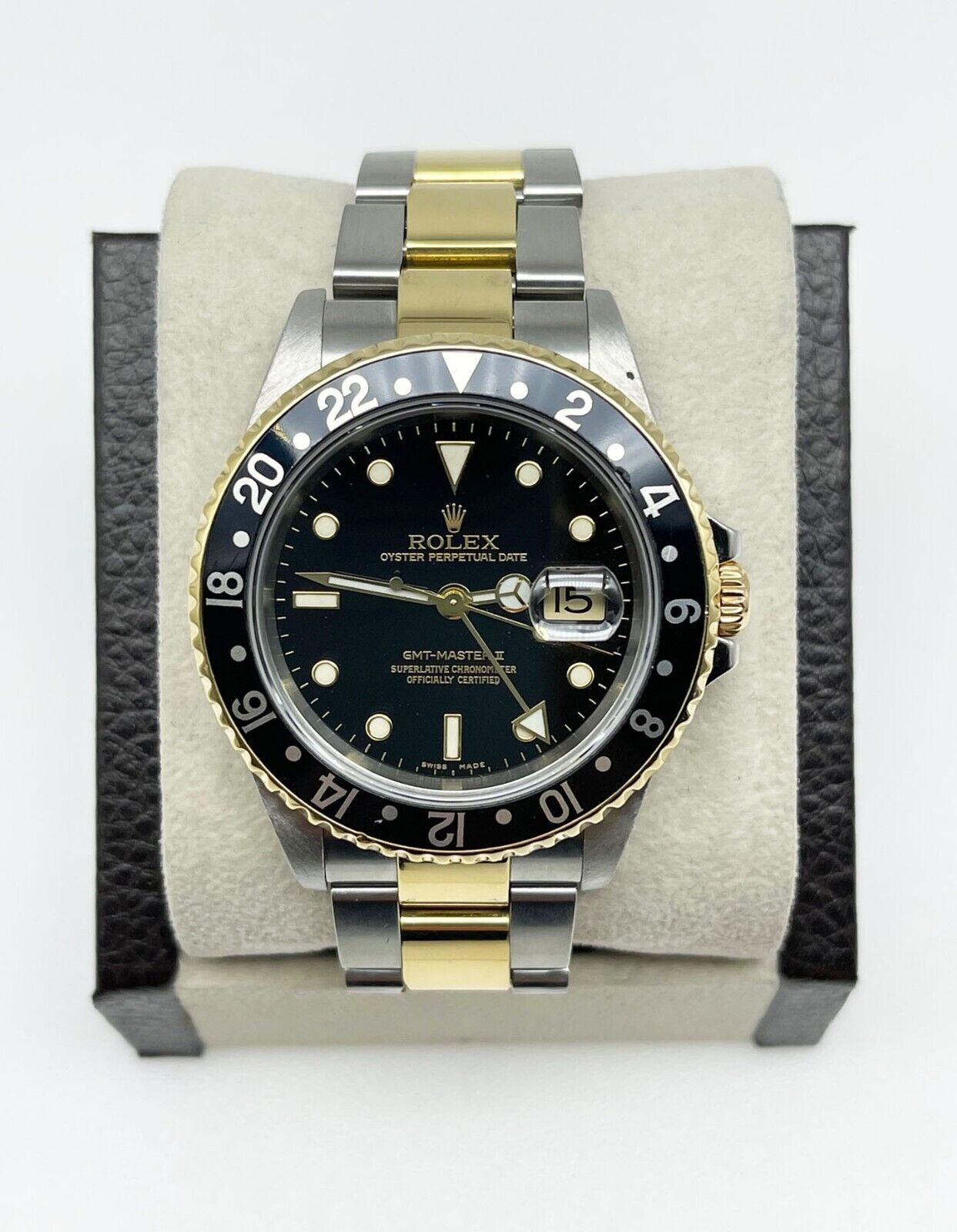 Rolex   GMT Master II Black Dial 18K Yellow Gold Steel 40mm
