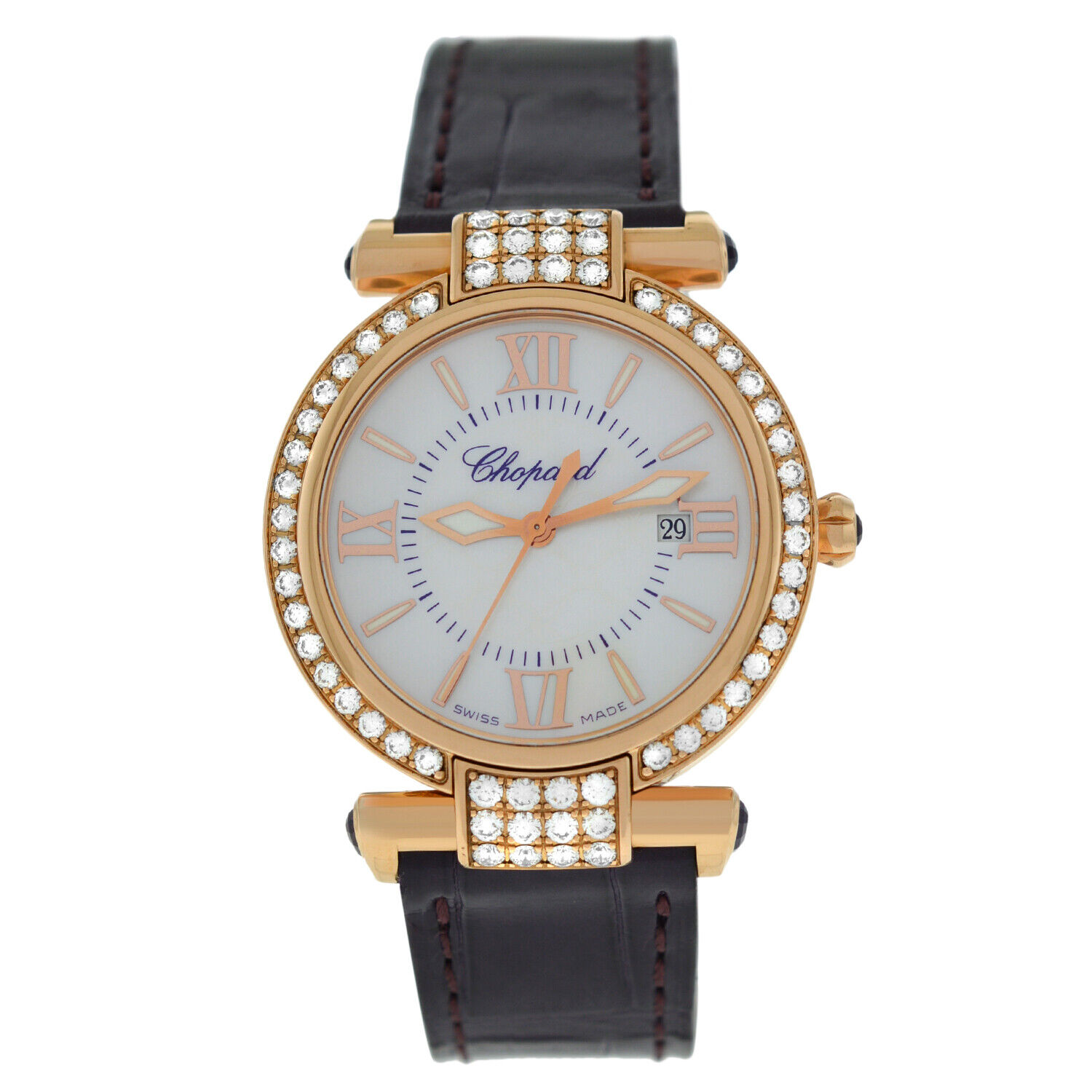 Chopard Imperiale  MOP Diamonds Amethysts 18K Gold 28MM Quartz Watch