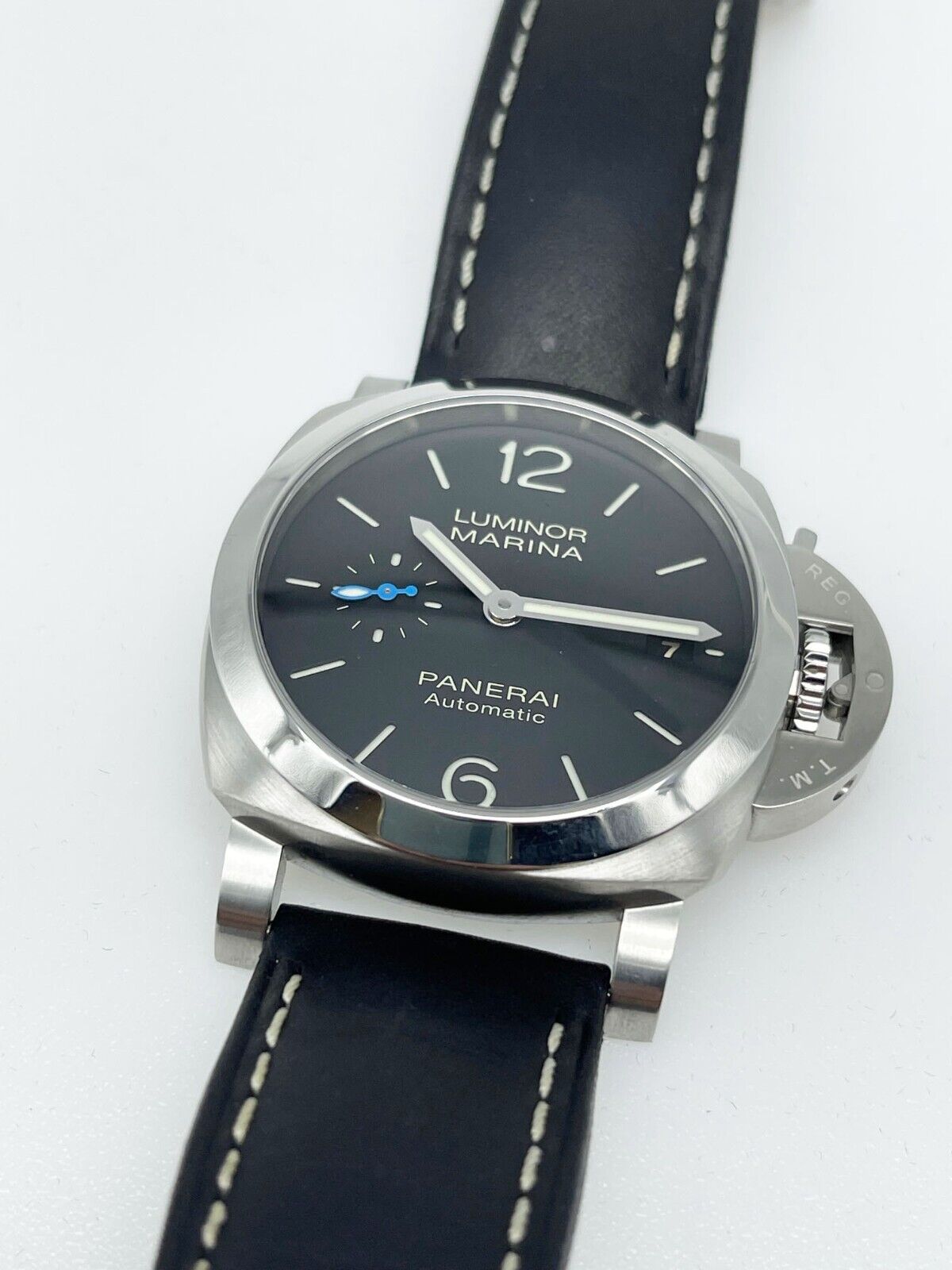 Panerai PAM01272 Luminor Marina Quaranta Black Dial Steel Leather