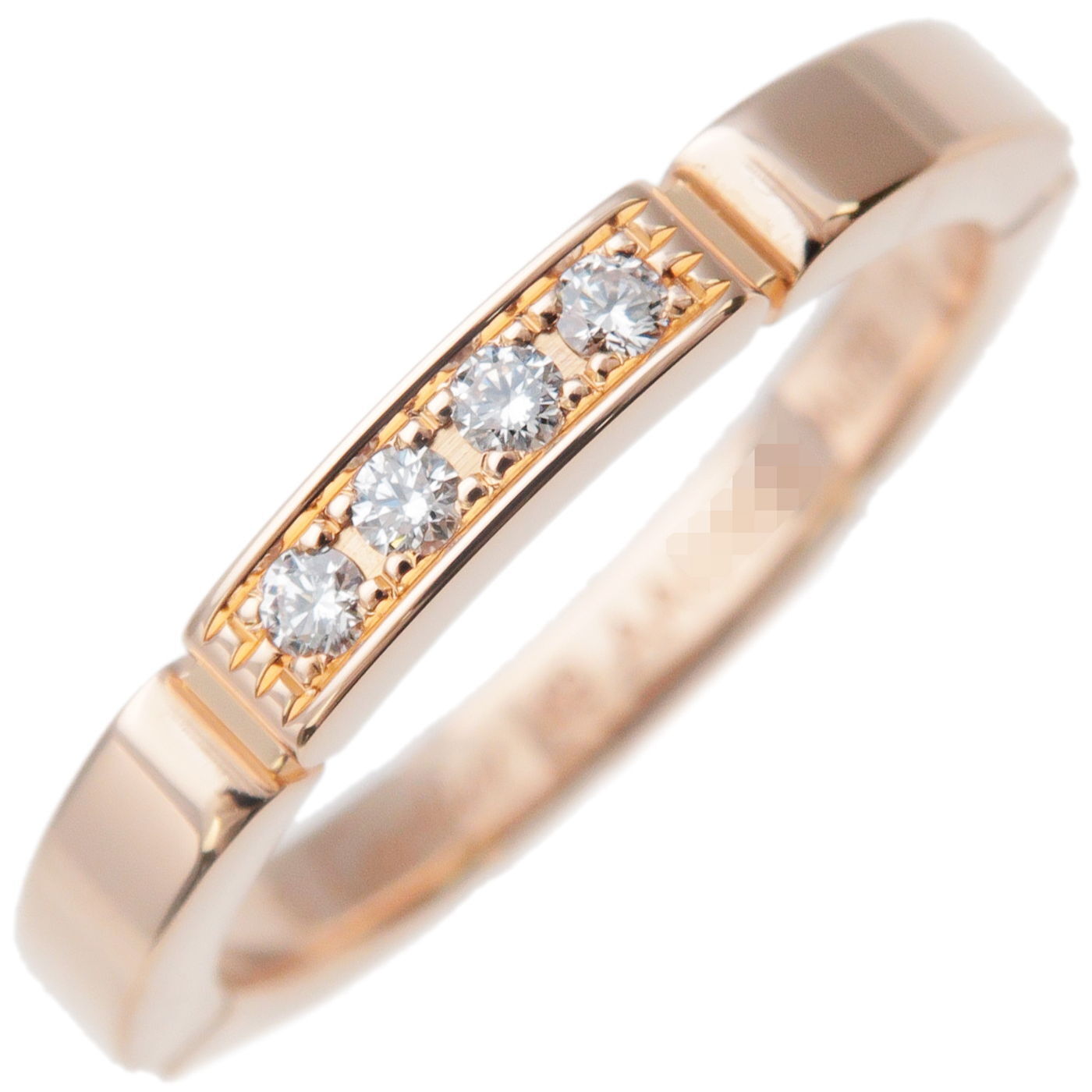 Authentic Cartier maillon Panthere 4P Diamond Ring Rose Gold #49 US5 Used F/S
