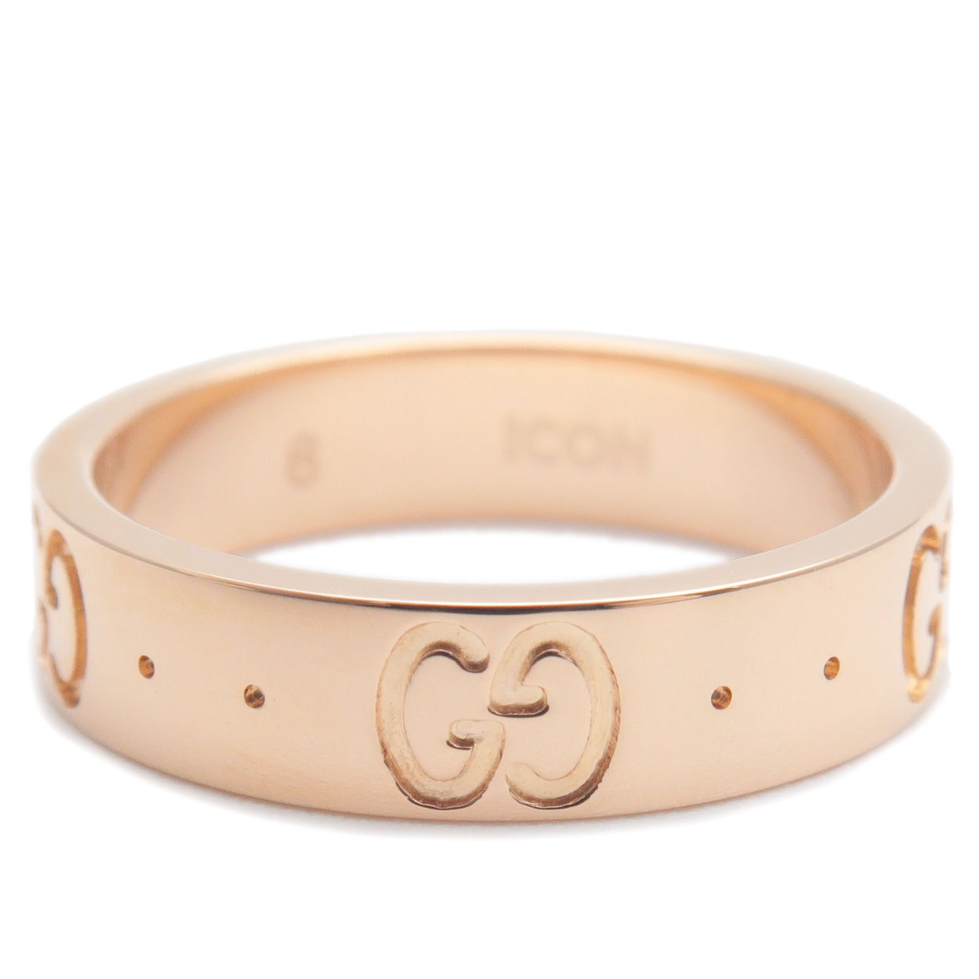 Authentic GUCCI Icon Ring K18PG 750PG Rose Gold #6 US3.5-4 HK7.5 EU46 Used F/S